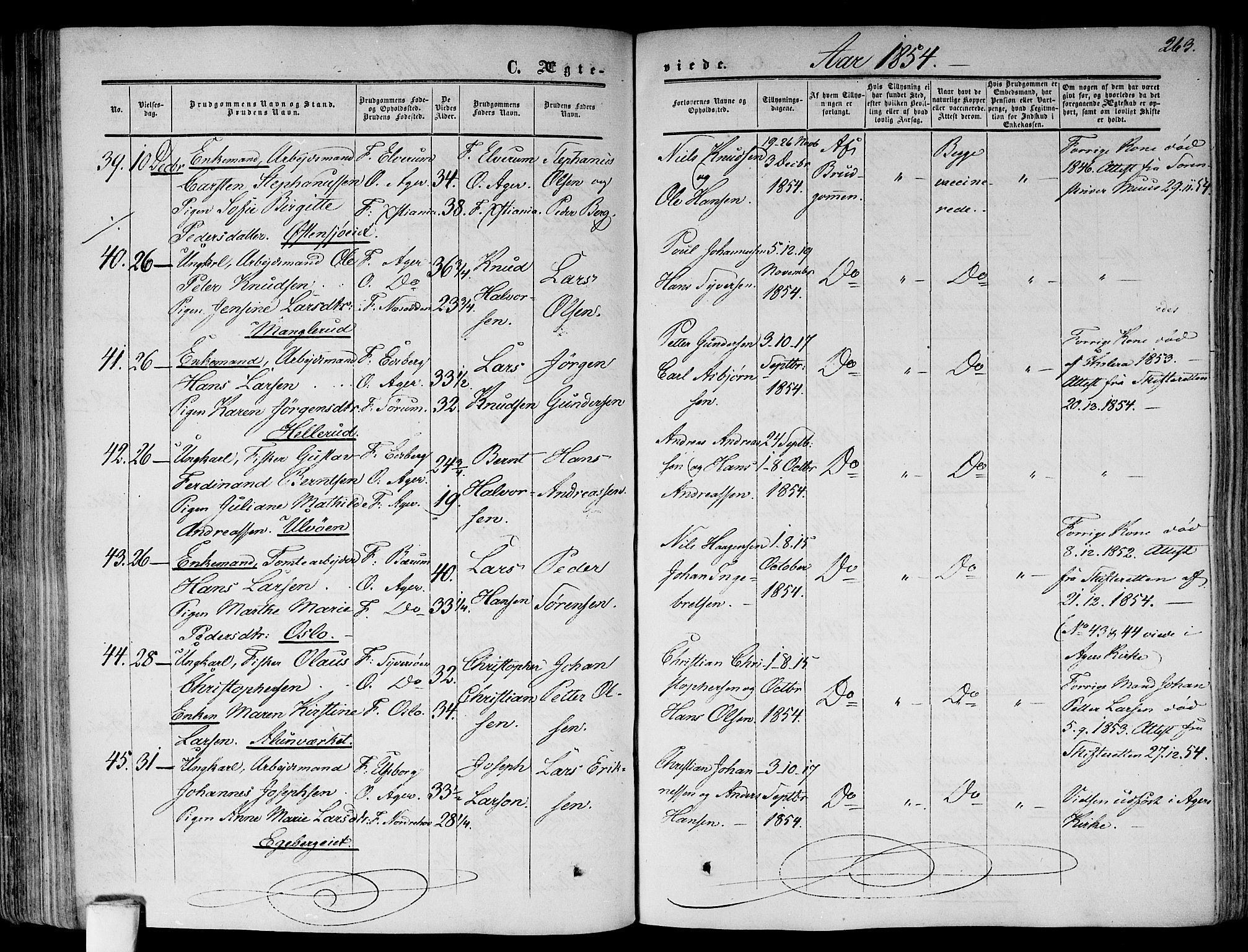Gamlebyen prestekontor Kirkebøker, AV/SAO-A-10884/F/Fa/L0004: Ministerialbok nr. 4, 1850-1857, s. 263