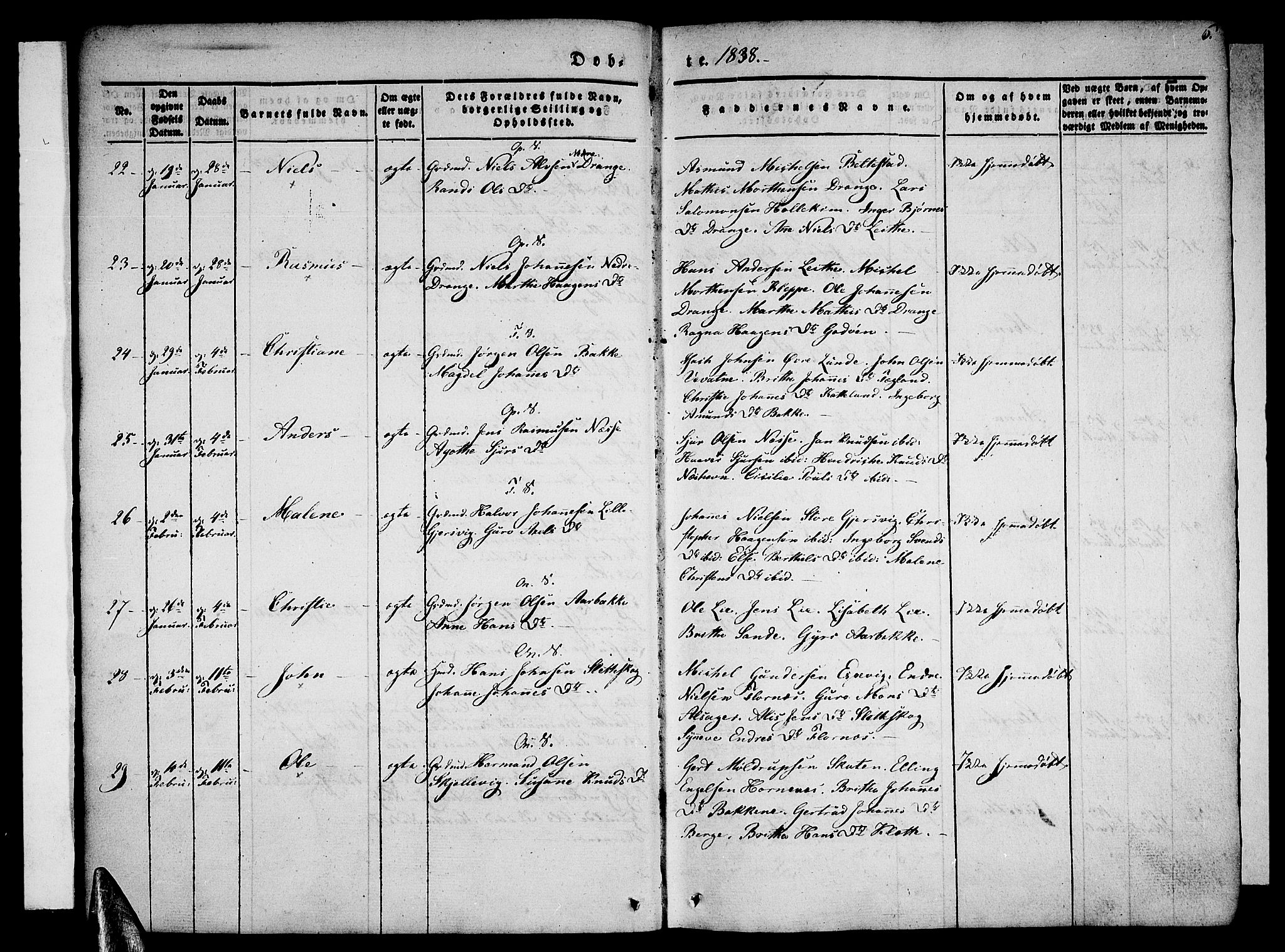 Tysnes sokneprestembete, AV/SAB-A-78601/H/Haa: Ministerialbok nr. A 9, 1837-1848, s. 6