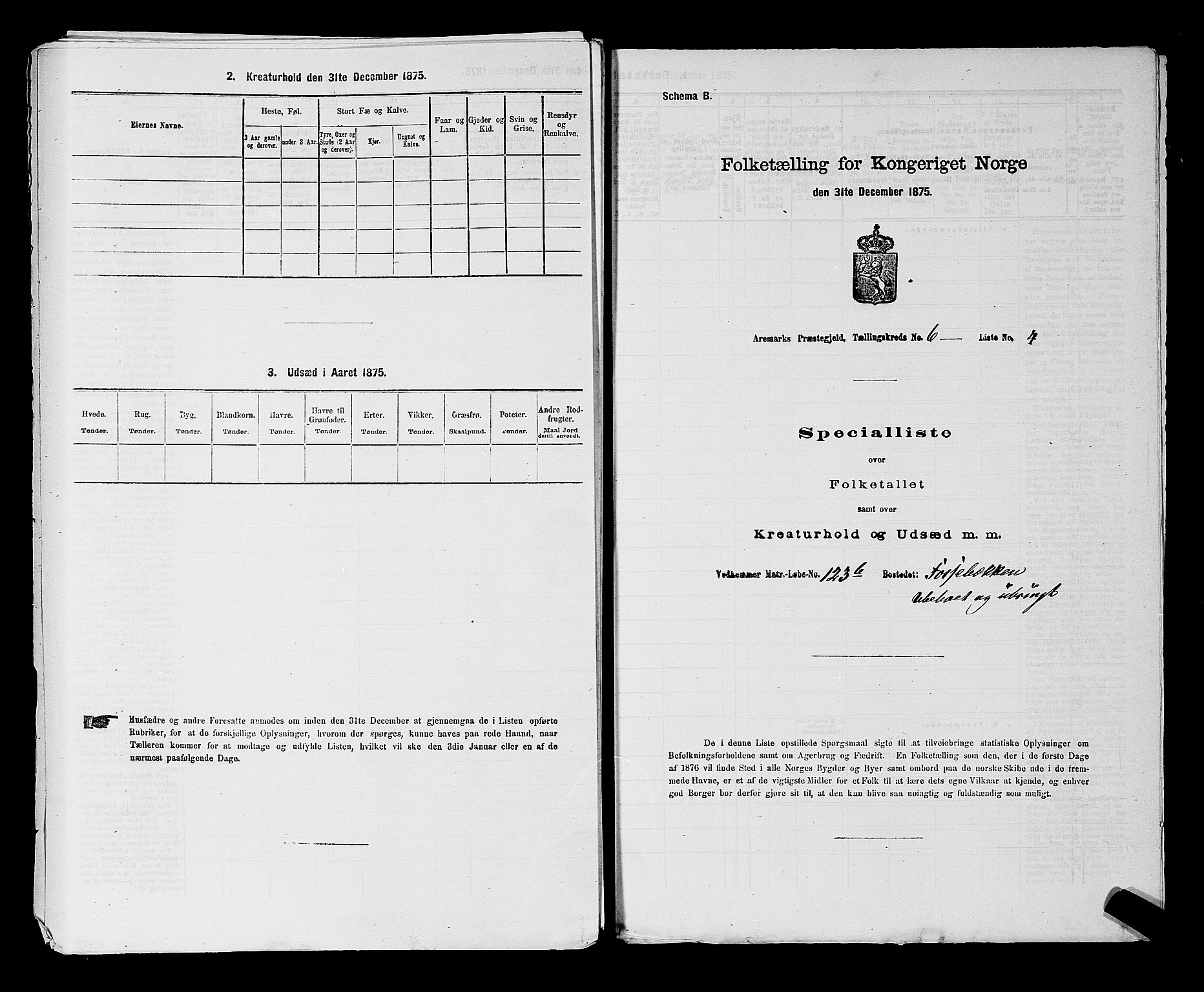 RA, Folketelling 1875 for 0118P Aremark prestegjeld, 1875, s. 1022