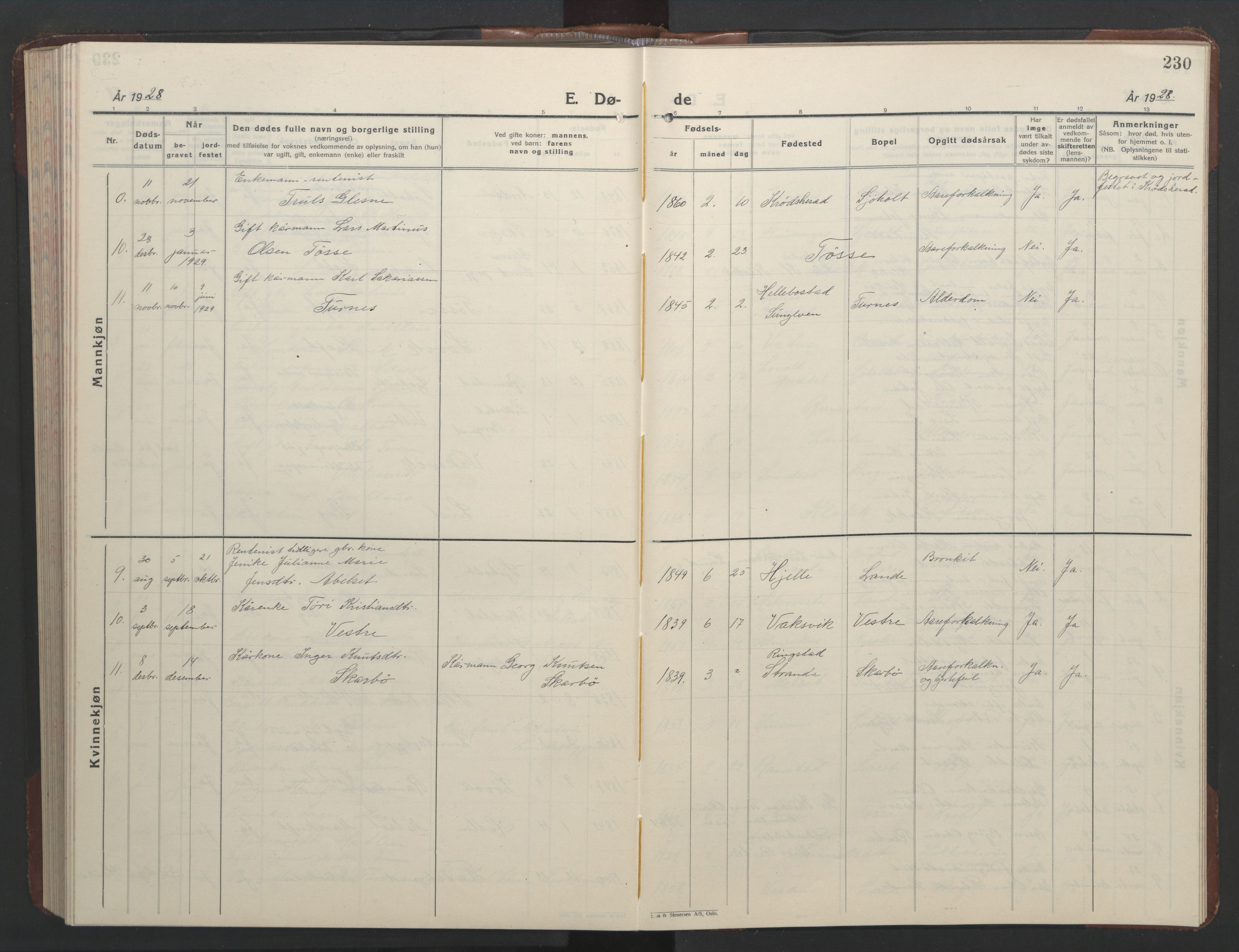 Ministerialprotokoller, klokkerbøker og fødselsregistre - Møre og Romsdal, SAT/A-1454/522/L0329: Klokkerbok nr. 522C08, 1926-1951, s. 230