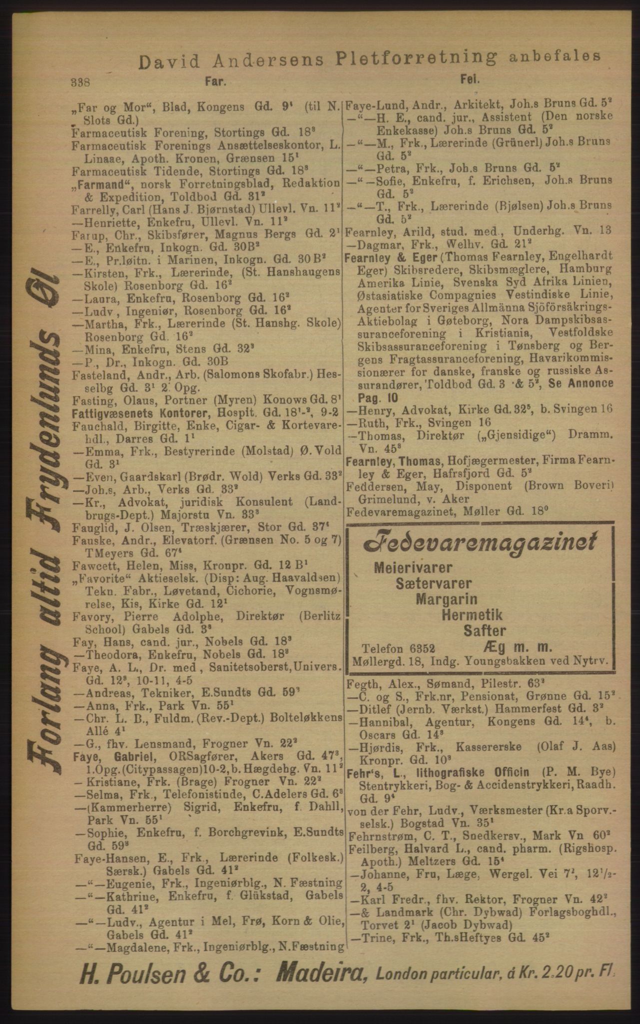 Kristiania/Oslo adressebok, PUBL/-, 1906, s. 338