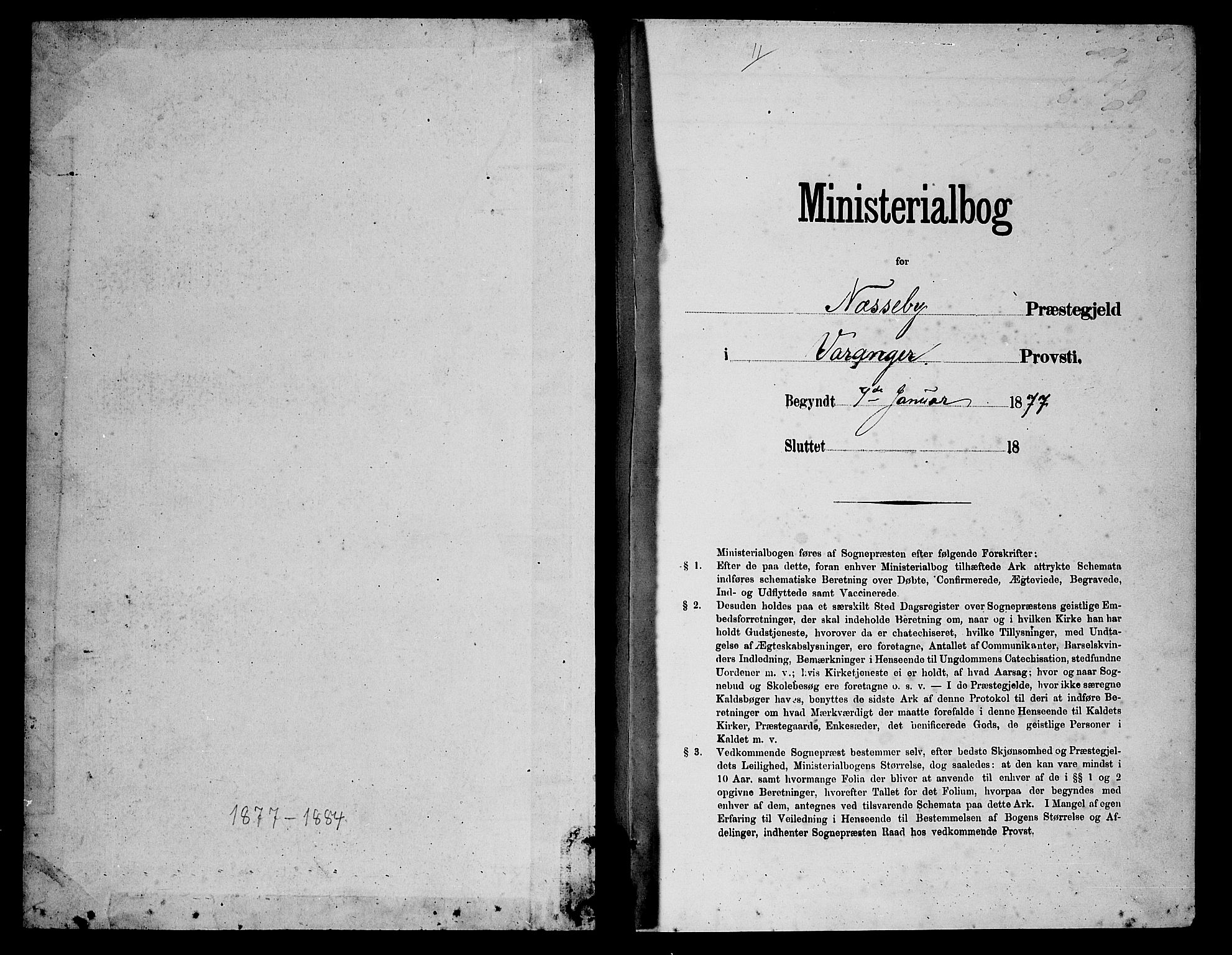 Nesseby sokneprestkontor, SATØ/S-1330/H/Hb/L0004klokker: Klokkerbok nr. 4, 1877-1884