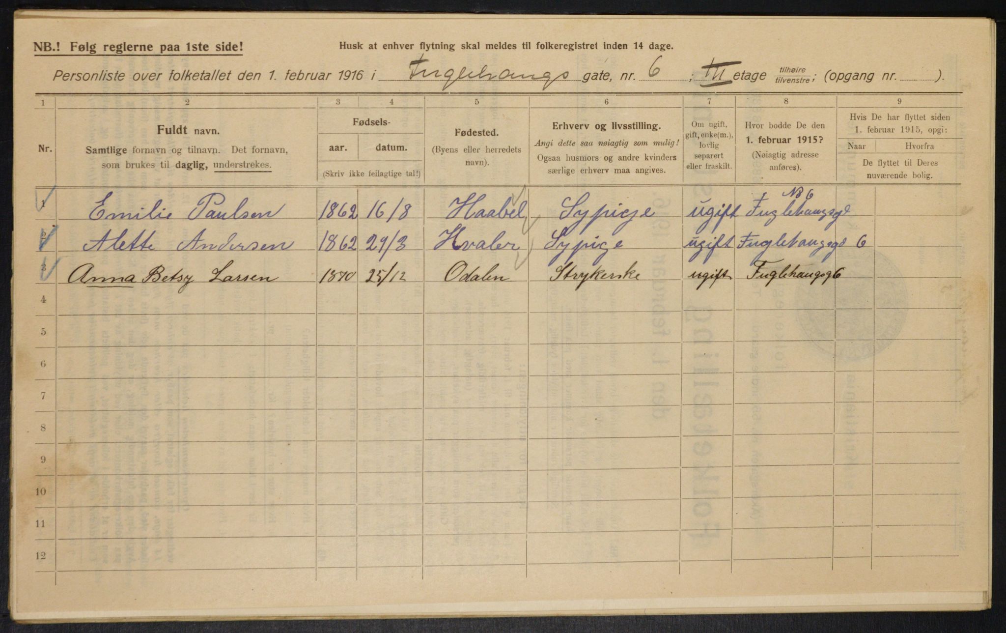 OBA, Kommunal folketelling 1.2.1915 for Kristiania, 1915, s. 28040