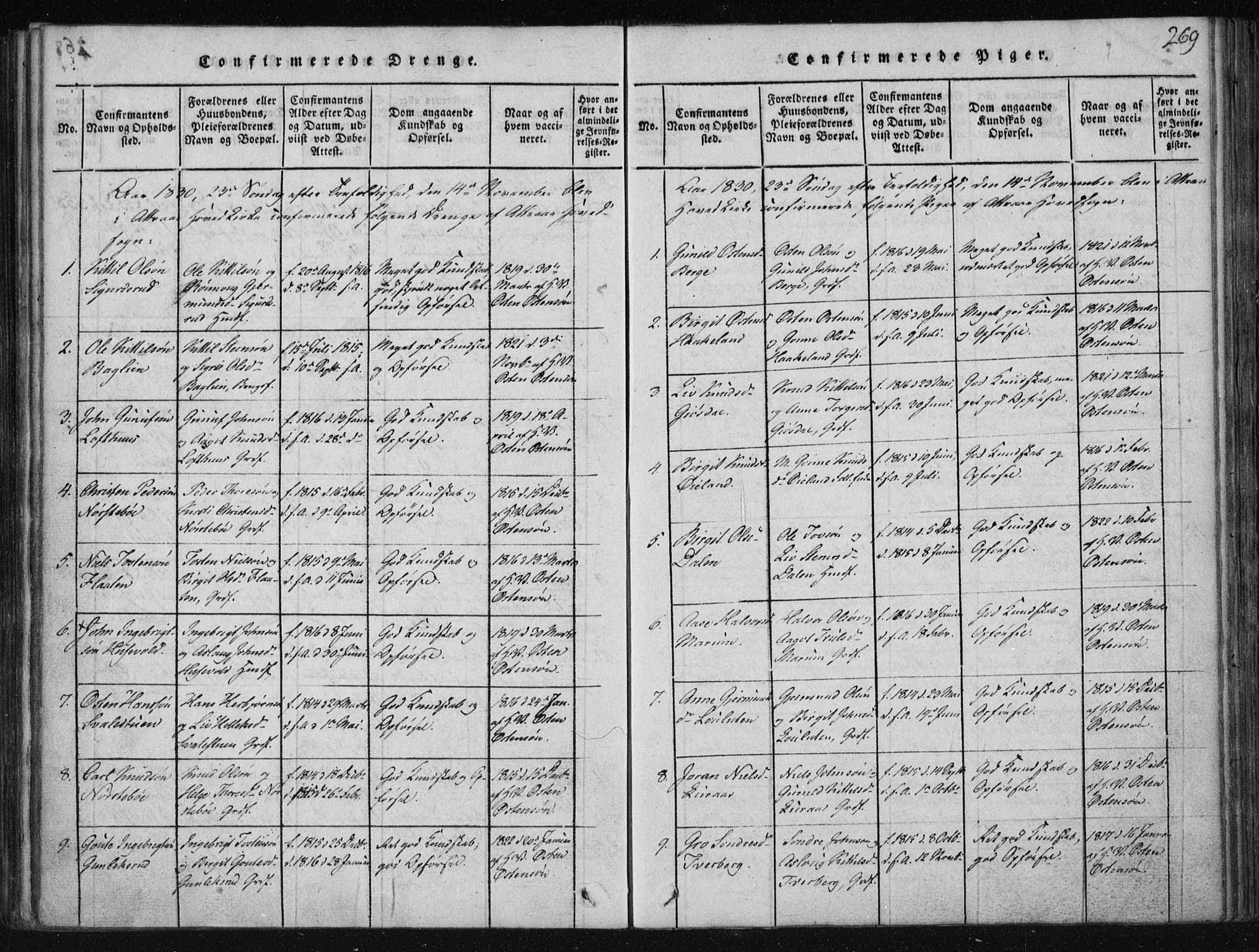 Tinn kirkebøker, AV/SAKO-A-308/F/Fa/L0004: Ministerialbok nr. I 4, 1815-1843, s. 268b-269a