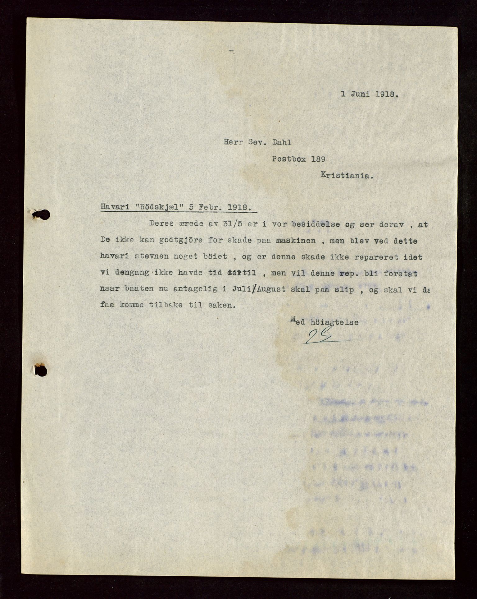 Pa 1521 - A/S Norske Shell, AV/SAST-A-101915/E/Ea/Eaa/L0004: Sjefskorrespondanse, 1918, s. 348