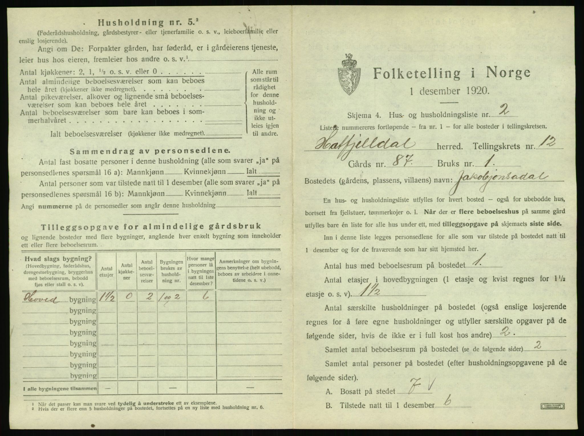 SAT, Folketelling 1920 for 1826 Hattfjelldal herred, 1920, s. 370