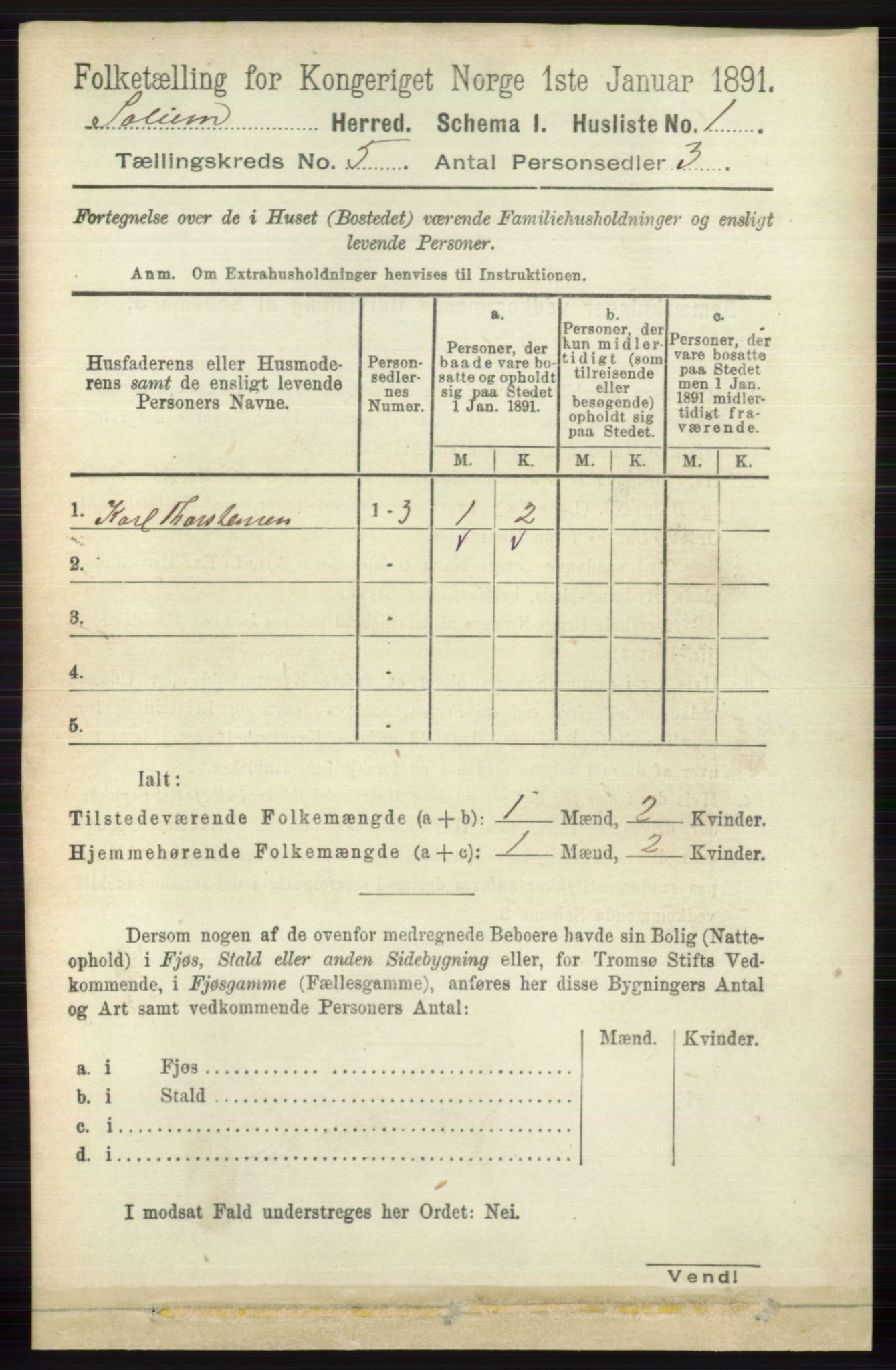 RA, Folketelling 1891 for 0818 Solum herred, 1891, s. 798