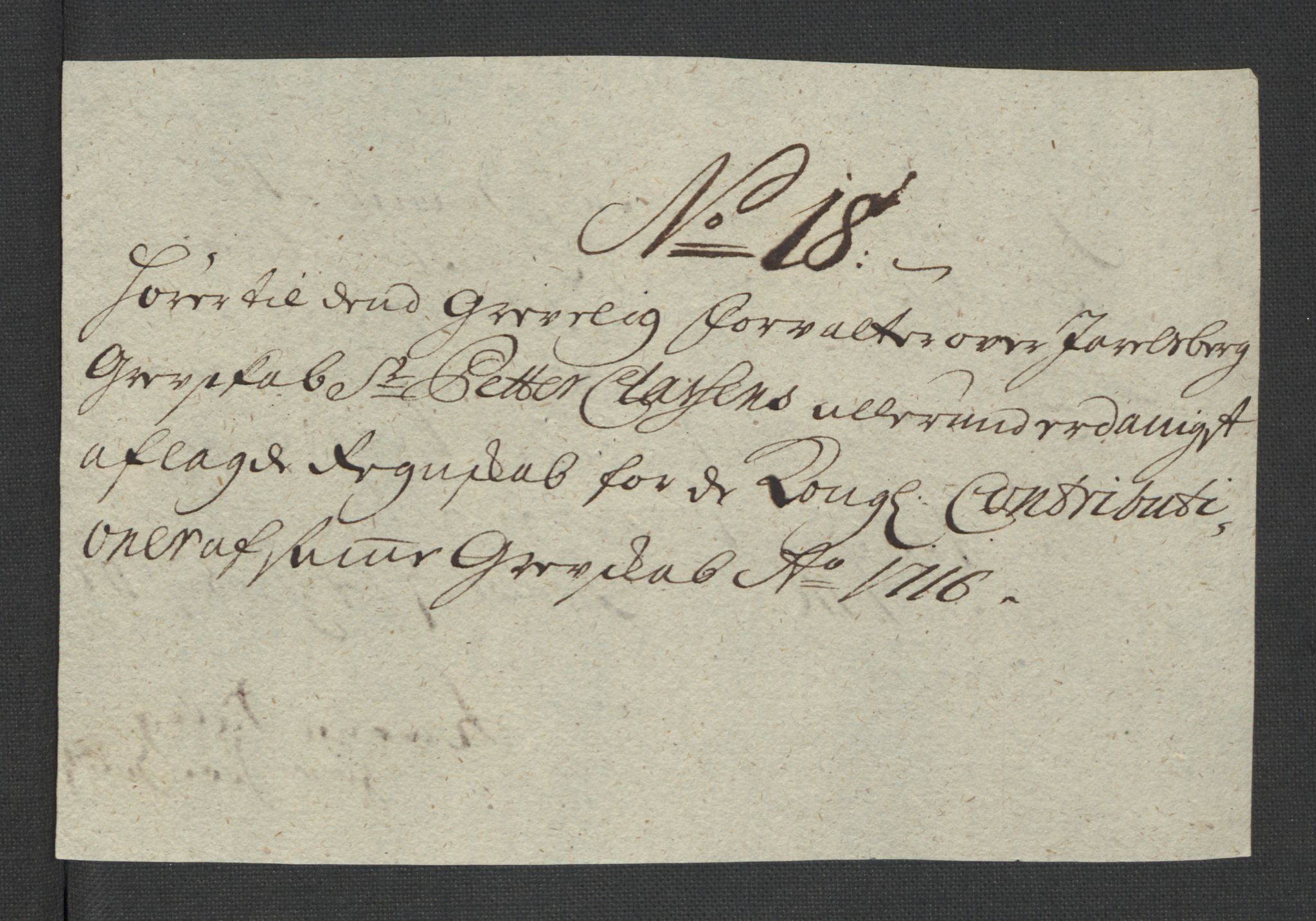 Rentekammeret inntil 1814, Reviderte regnskaper, Fogderegnskap, AV/RA-EA-4092/R32/L1880: Fogderegnskap Jarlsberg grevskap, 1716, s. 296