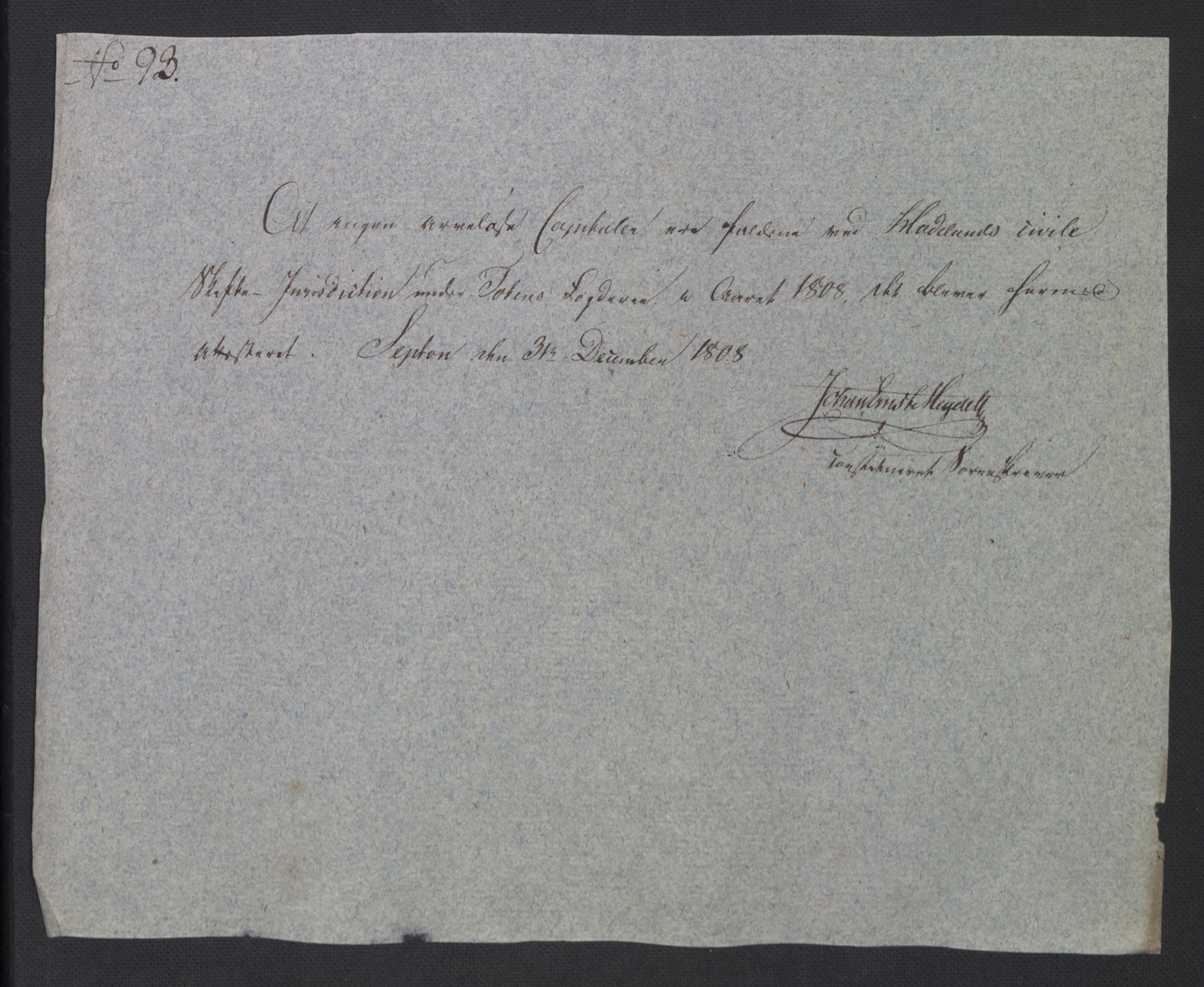Rentekammeret inntil 1814, Reviderte regnskaper, Fogderegnskap, AV/RA-EA-4092/R19/L1396: Fogderegnskap Toten, Hadeland og Vardal, 1808, s. 331