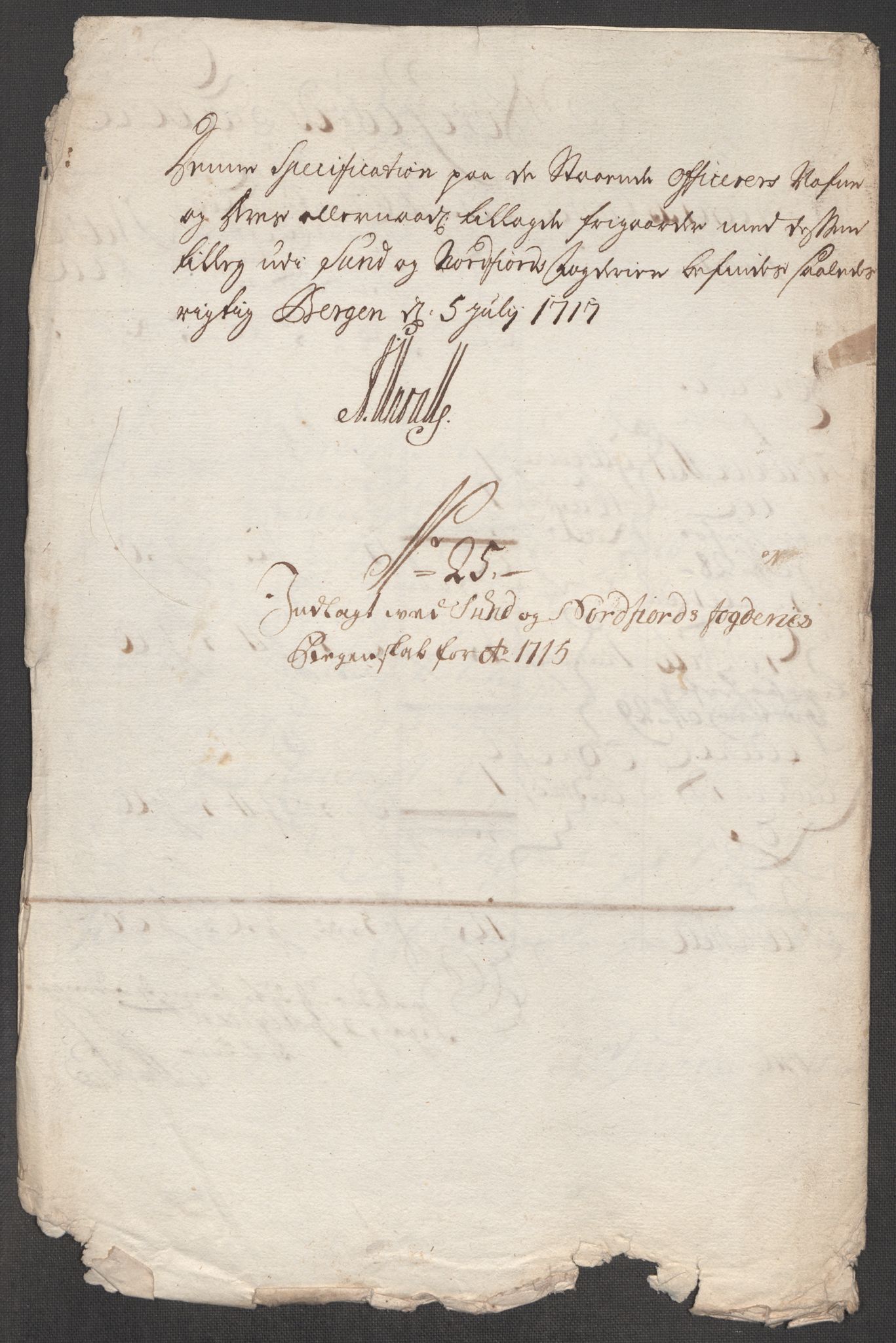 Rentekammeret inntil 1814, Reviderte regnskaper, Fogderegnskap, RA/EA-4092/R53/L3439: Fogderegnskap Sunn- og Nordfjord, 1715, s. 492