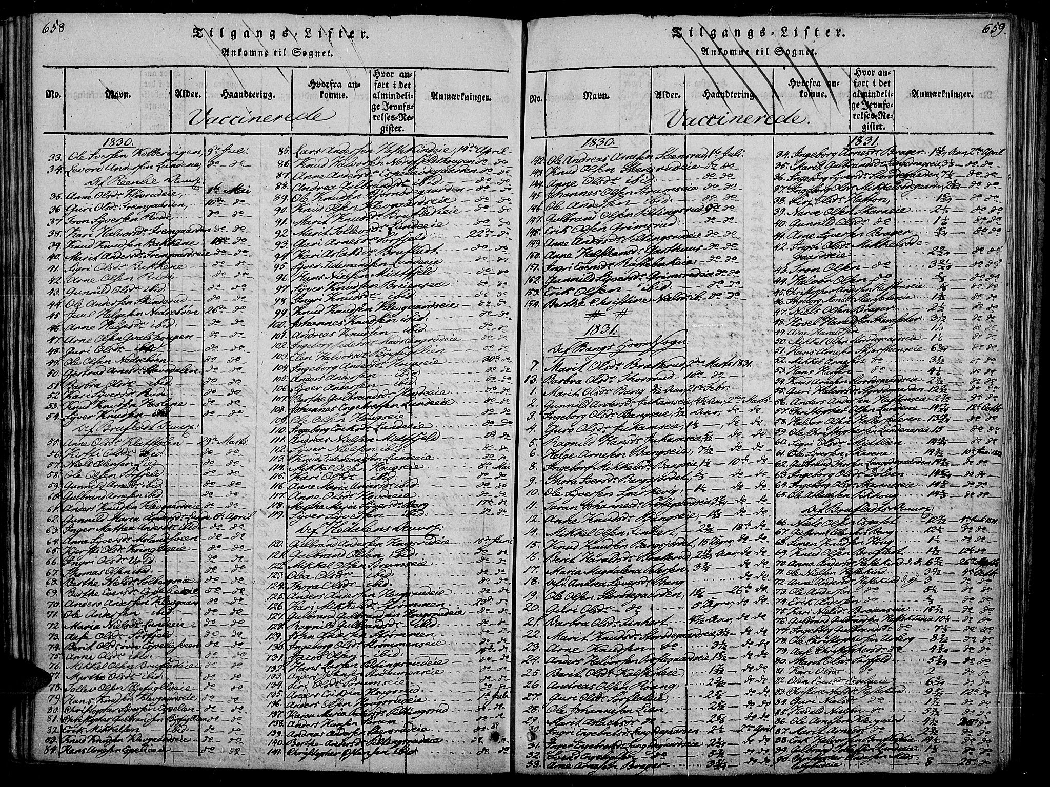 Sør-Aurdal prestekontor, AV/SAH-PREST-128/H/Ha/Haa/L0002: Ministerialbok nr. 2, 1815-1840, s. 658-659
