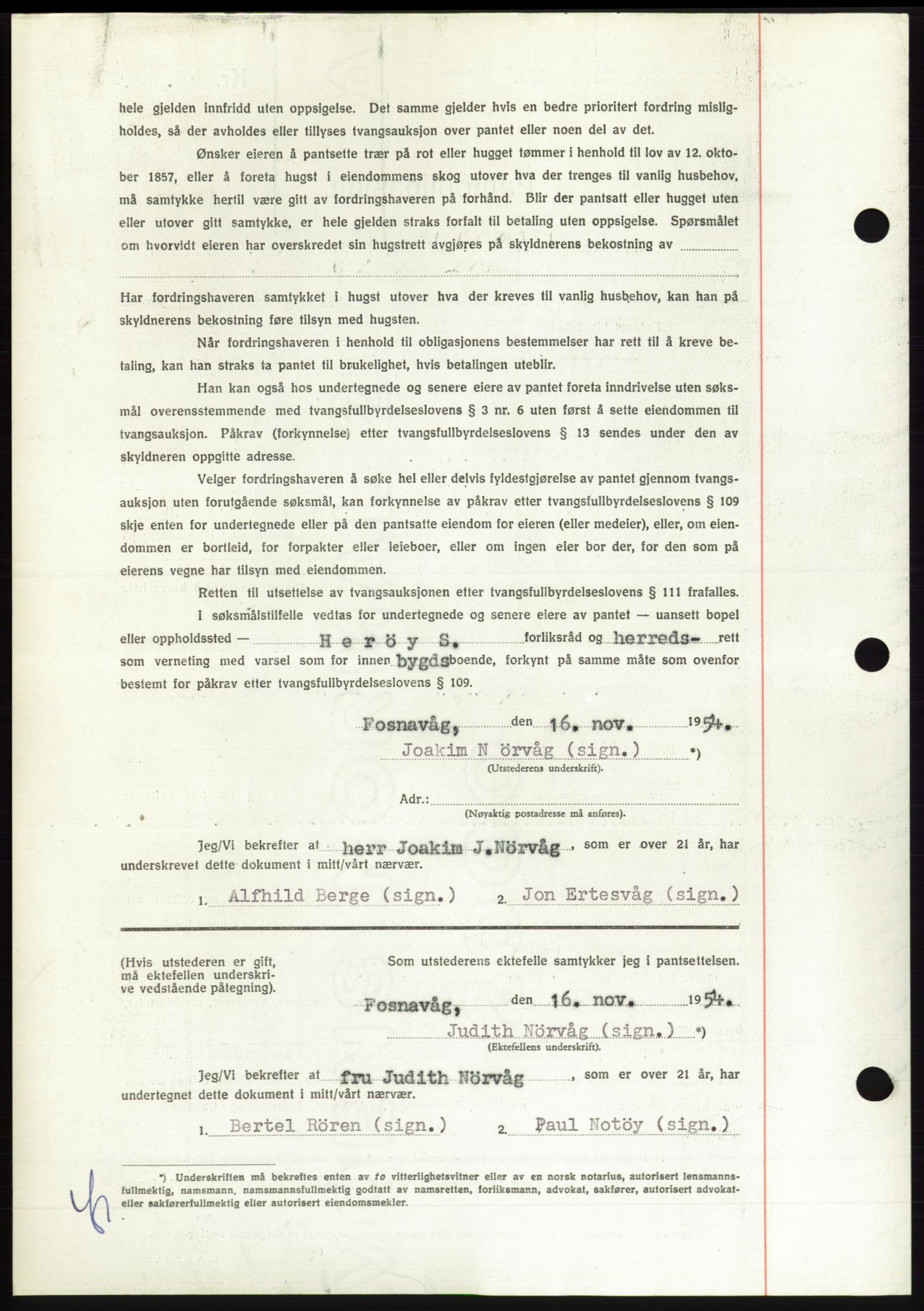 Søre Sunnmøre sorenskriveri, AV/SAT-A-4122/1/2/2C/L0126: Pantebok nr. 14B, 1954-1955, Dagboknr: 2999/1954