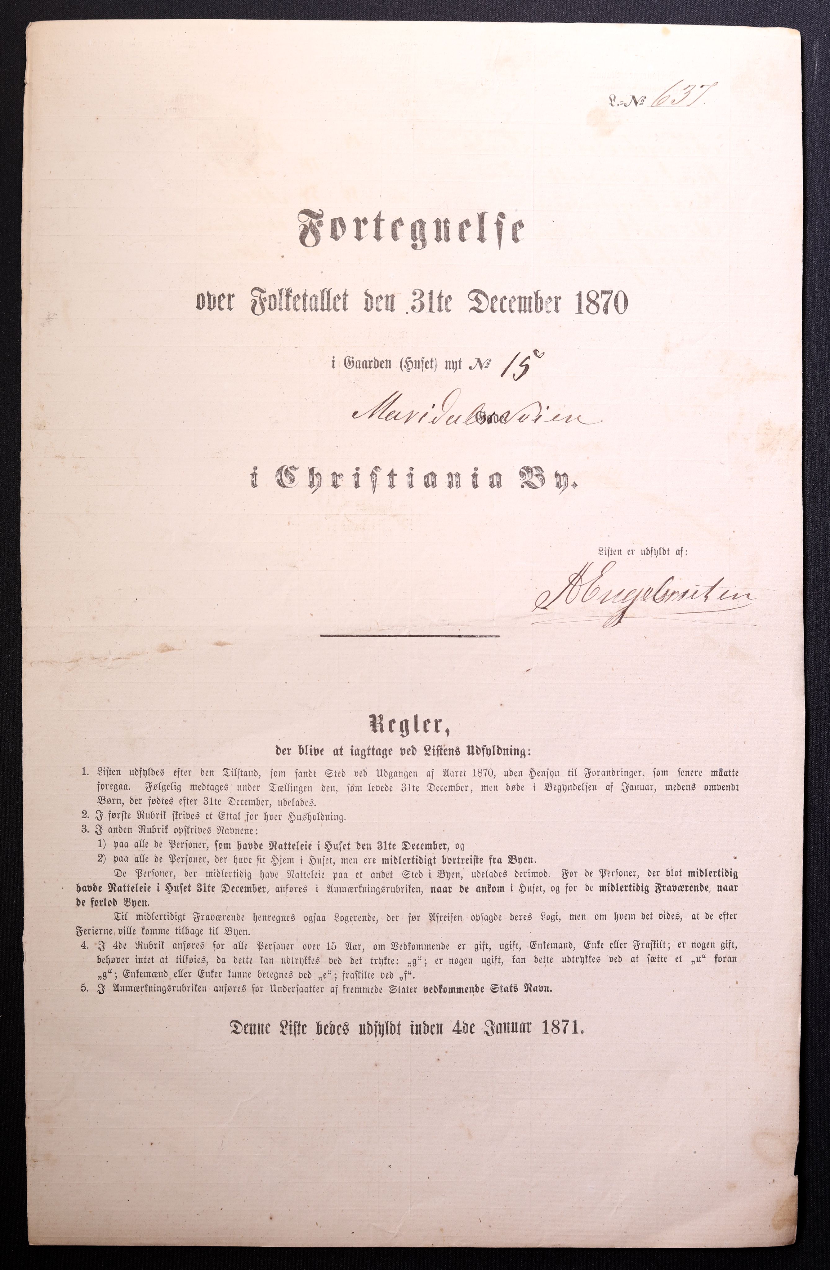 RA, Folketelling 1870 for 0301 Kristiania kjøpstad, 1870, s. 2034