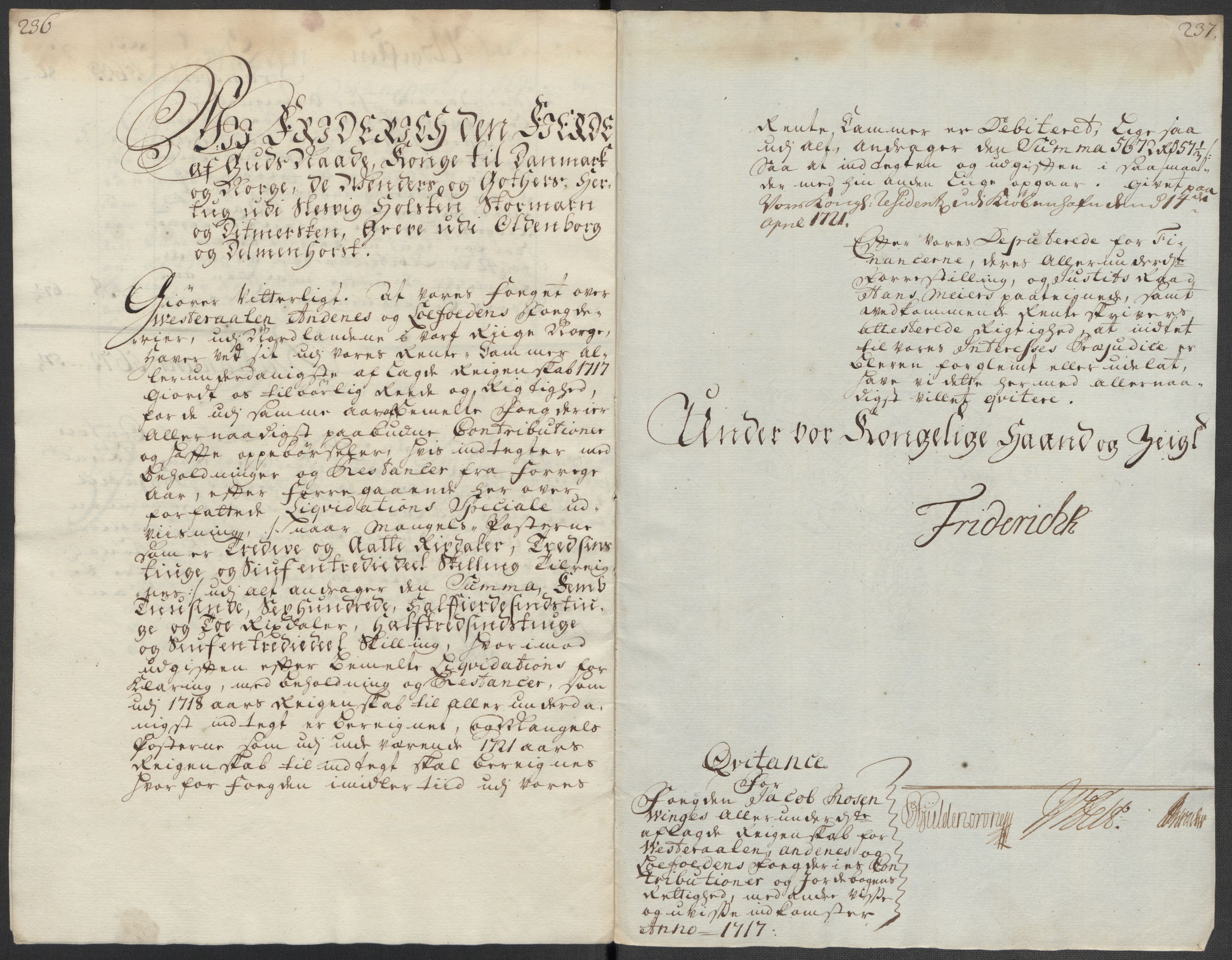 Rentekammeret inntil 1814, Reviderte regnskaper, Fogderegnskap, AV/RA-EA-4092/R67/L4683: Fogderegnskap Vesterålen, Andenes og Lofoten, 1717, s. 26