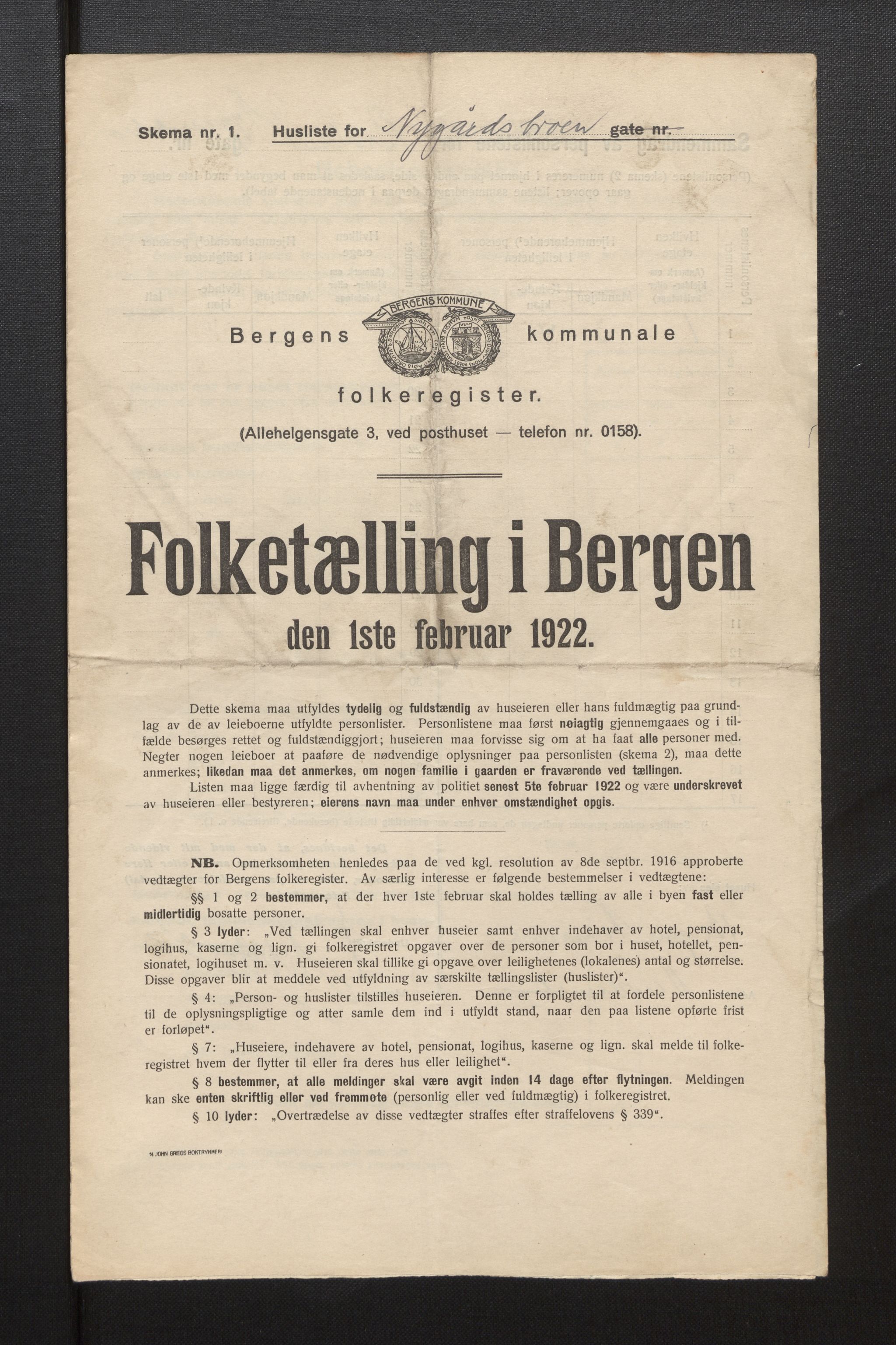 SAB, Kommunal folketelling 1922 for Bergen kjøpstad, 1922, s. 28182