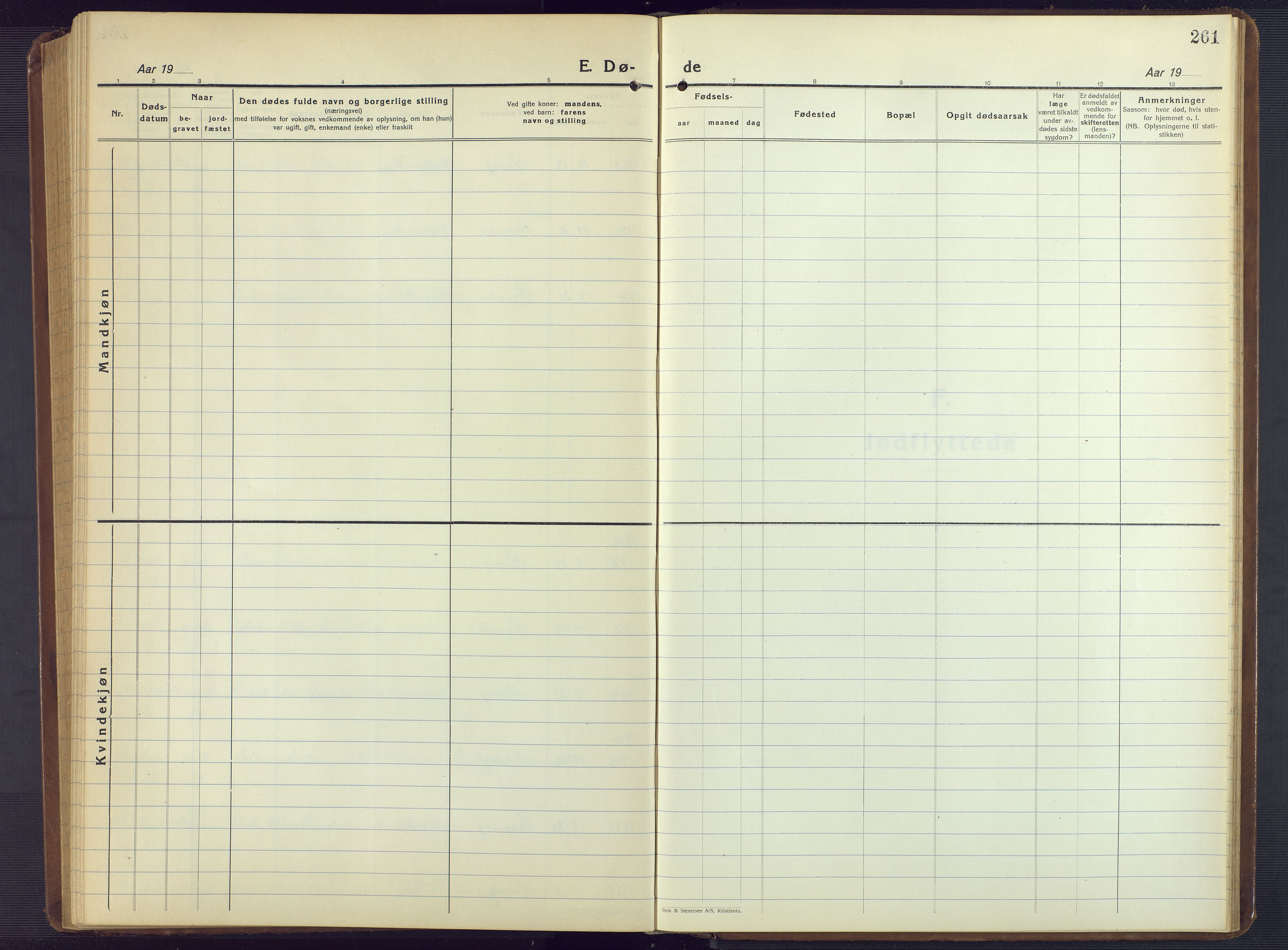 Hisøy sokneprestkontor, AV/SAK-1111-0020/F/Fb/L0005: Klokkerbok nr. B 5, 1924-1946, s. 261