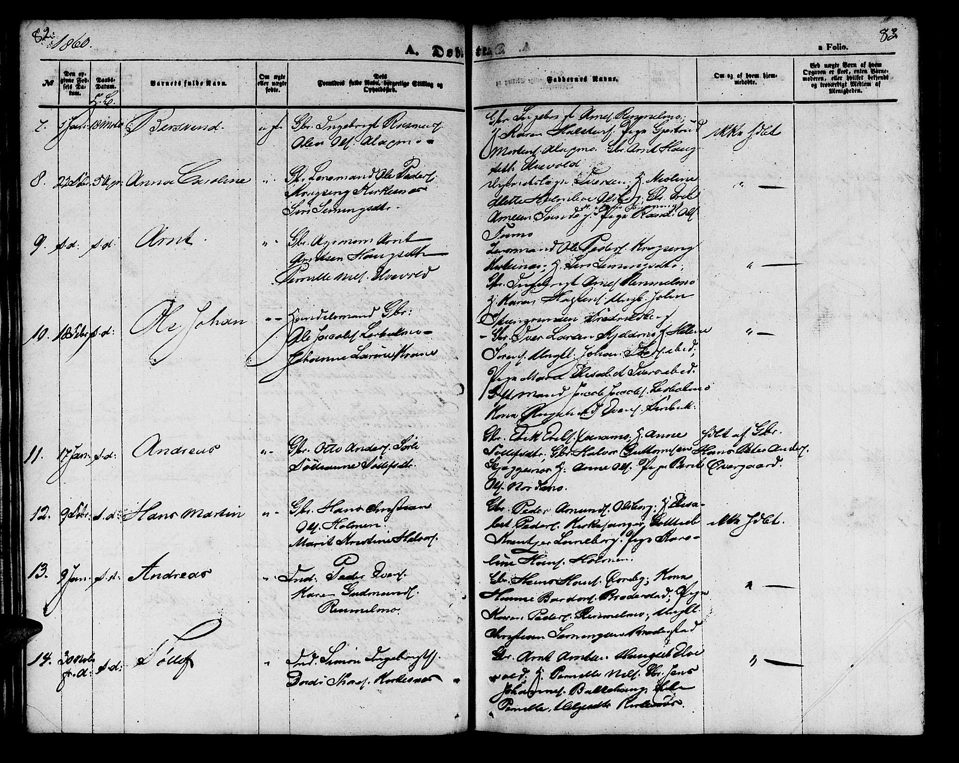 Målselv sokneprestembete, AV/SATØ-S-1311/G/Ga/Gab/L0001klokker: Klokkerbok nr. 1, 1856-1866, s. 82-83
