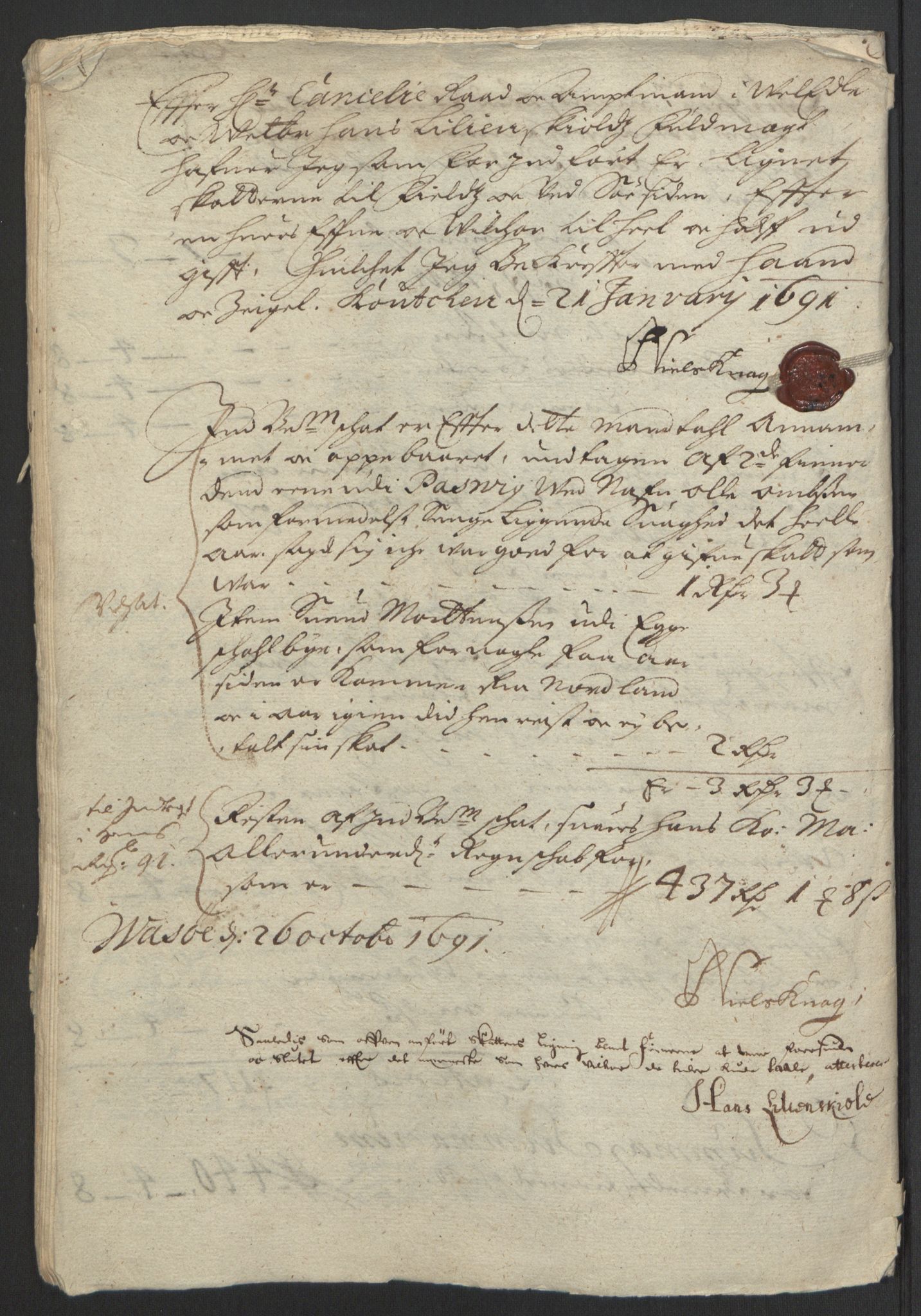 Rentekammeret inntil 1814, Reviderte regnskaper, Fogderegnskap, RA/EA-4092/R69/L4851: Fogderegnskap Finnmark/Vardøhus, 1691-1700, s. 23