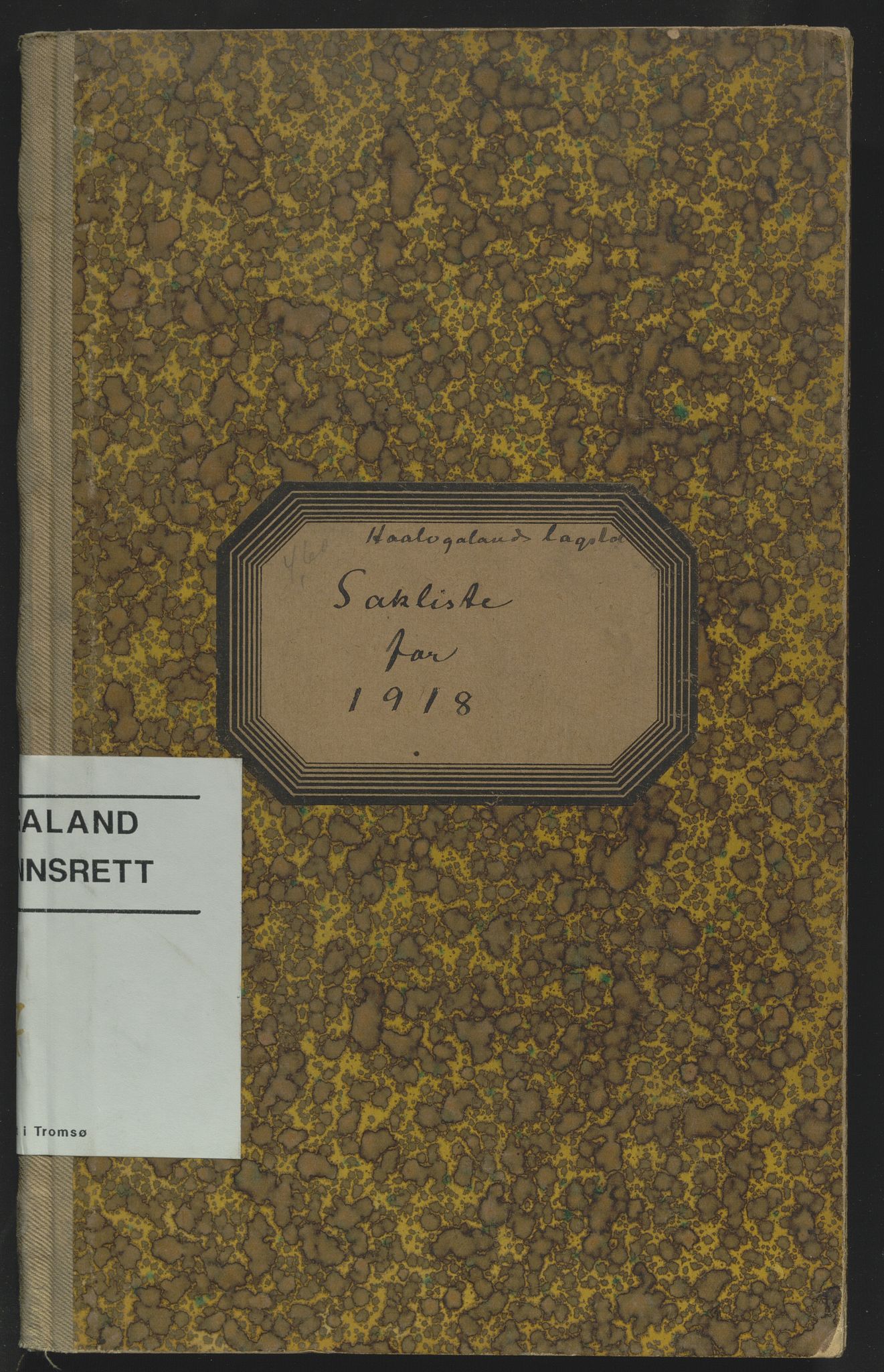 Hålogaland lagmannsrett, SATØ/S-0066/F/Fa/Fab/L0047: Saksjournal, 1918