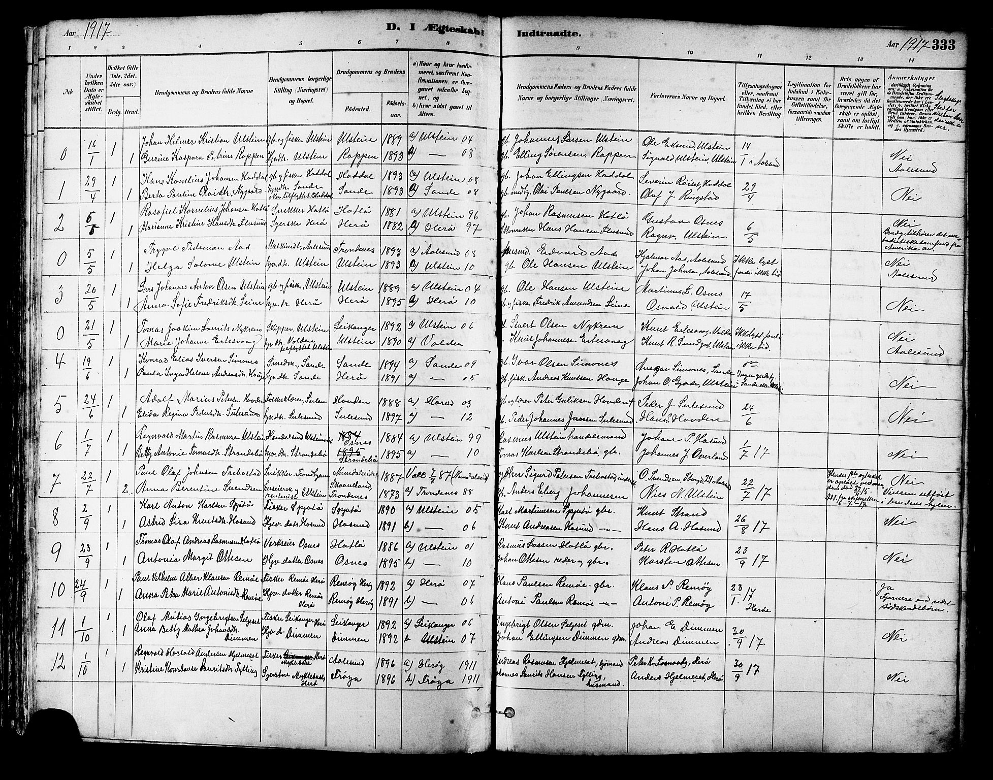 Ministerialprotokoller, klokkerbøker og fødselsregistre - Møre og Romsdal, AV/SAT-A-1454/509/L0112: Klokkerbok nr. 509C02, 1883-1922, s. 333