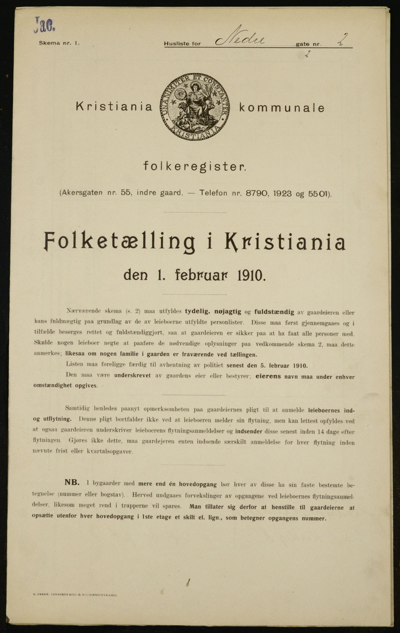 OBA, Kommunal folketelling 1.2.1910 for Kristiania, 1910, s. 66824
