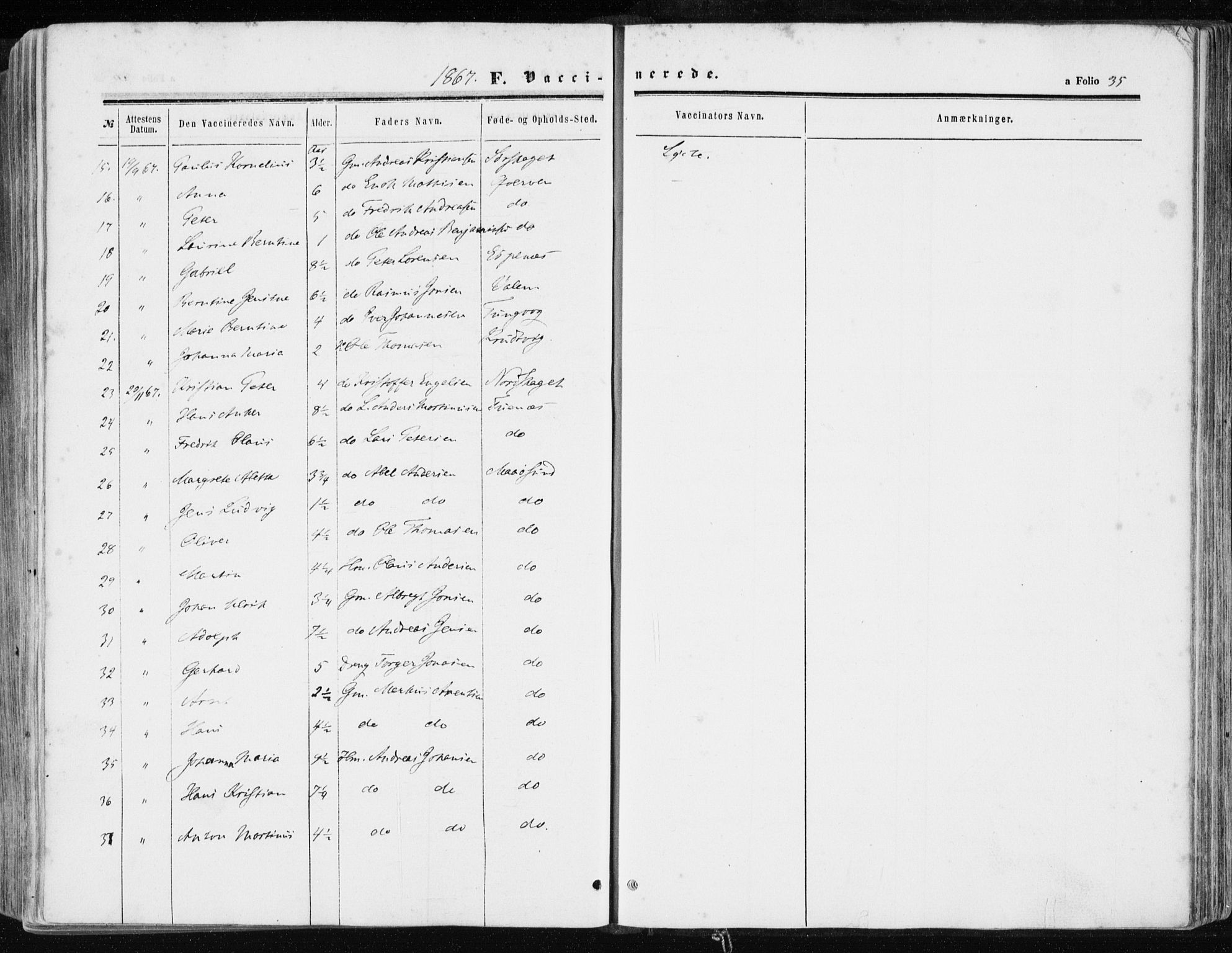 Ministerialprotokoller, klokkerbøker og fødselsregistre - Sør-Trøndelag, SAT/A-1456/634/L0531: Ministerialbok nr. 634A07, 1861-1870, s. 35