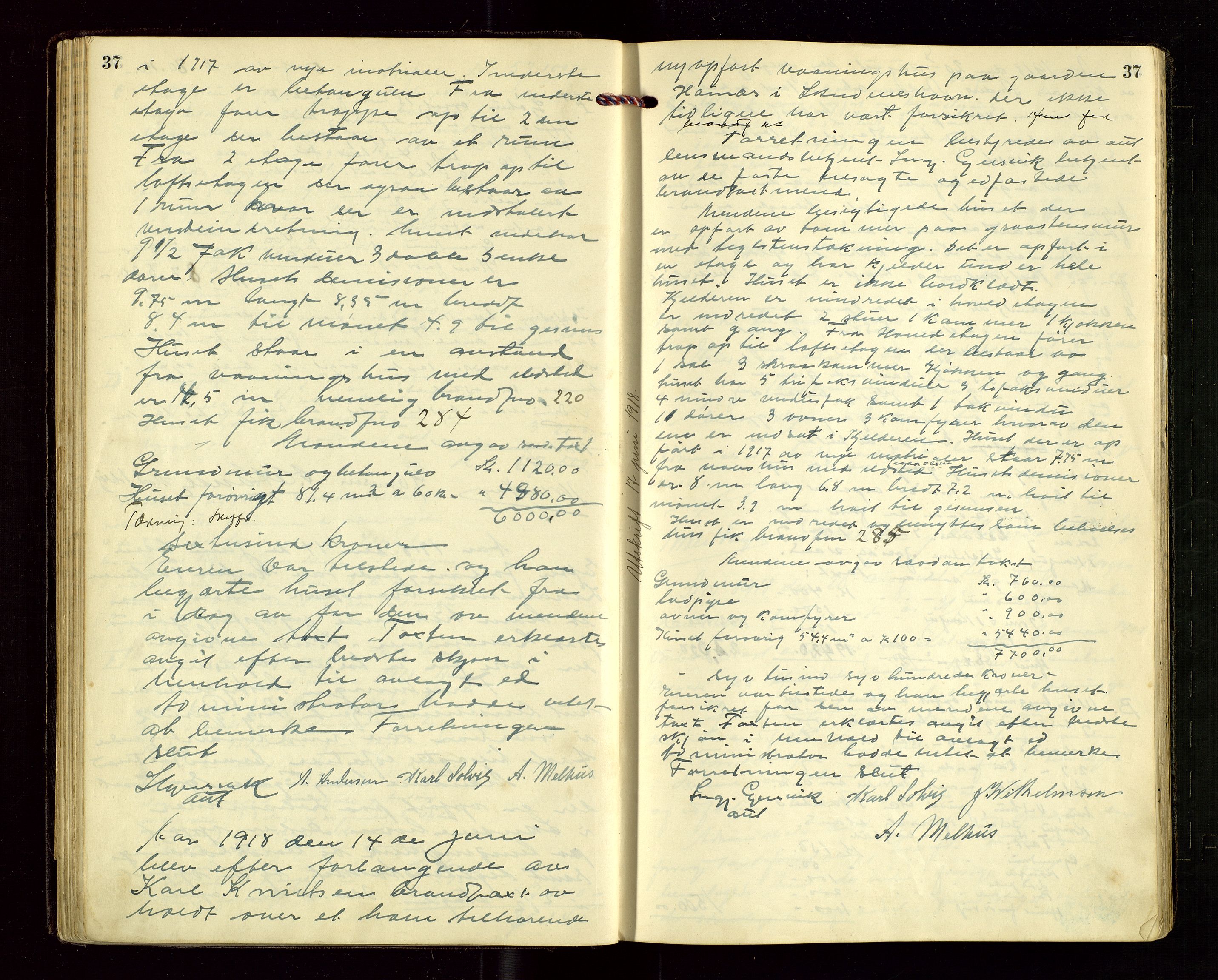 Skudenes lensmannskontor, AV/SAST-A-100444/Goa/L0005: Branntakstprotokoll, 1917-1926, s. 37