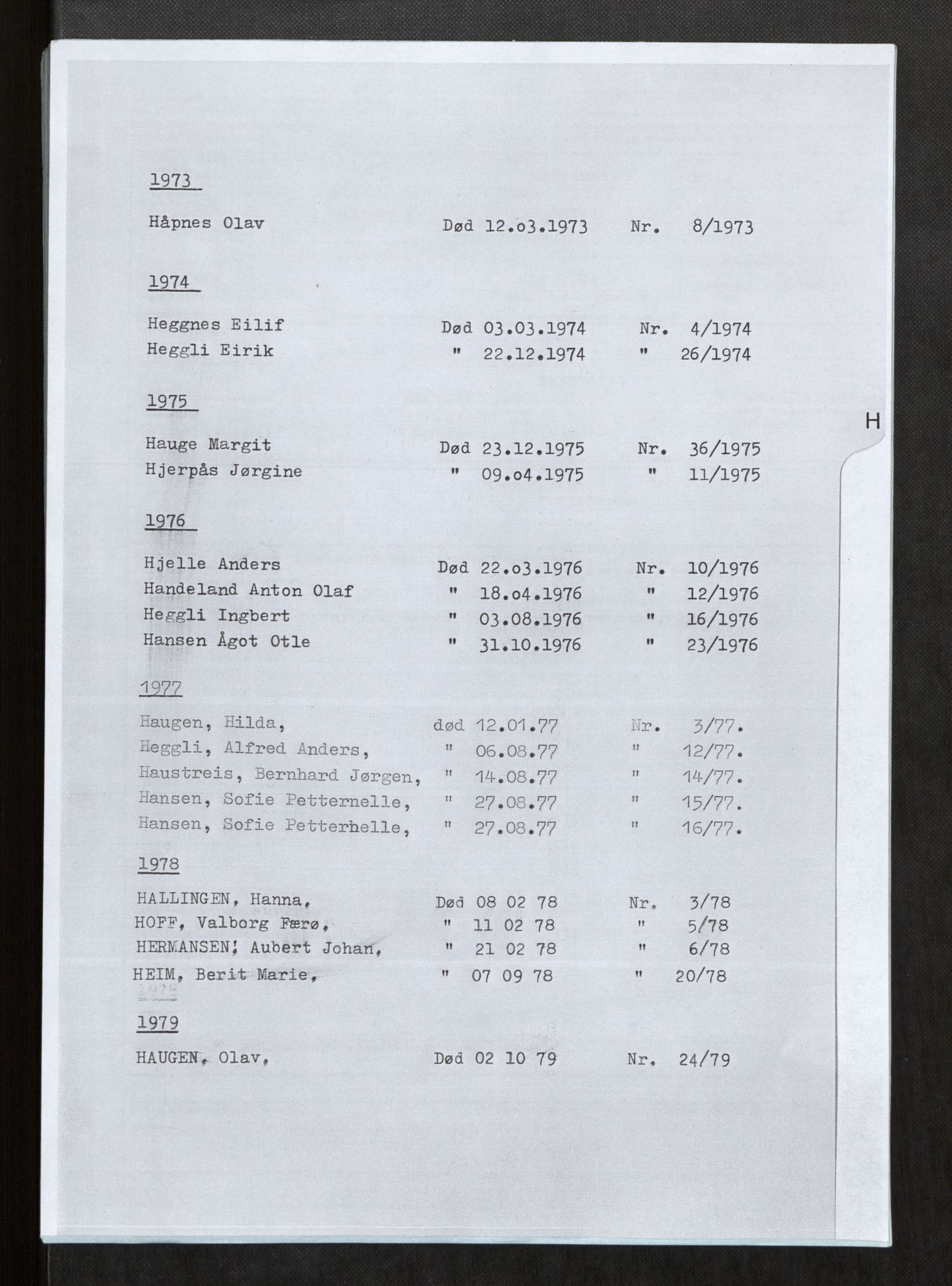 Vefsn lensmannskontor, SAT/A-5714/4/Gh/L0001: Dødsfallprotokoll, 1973-1990, s. 65
