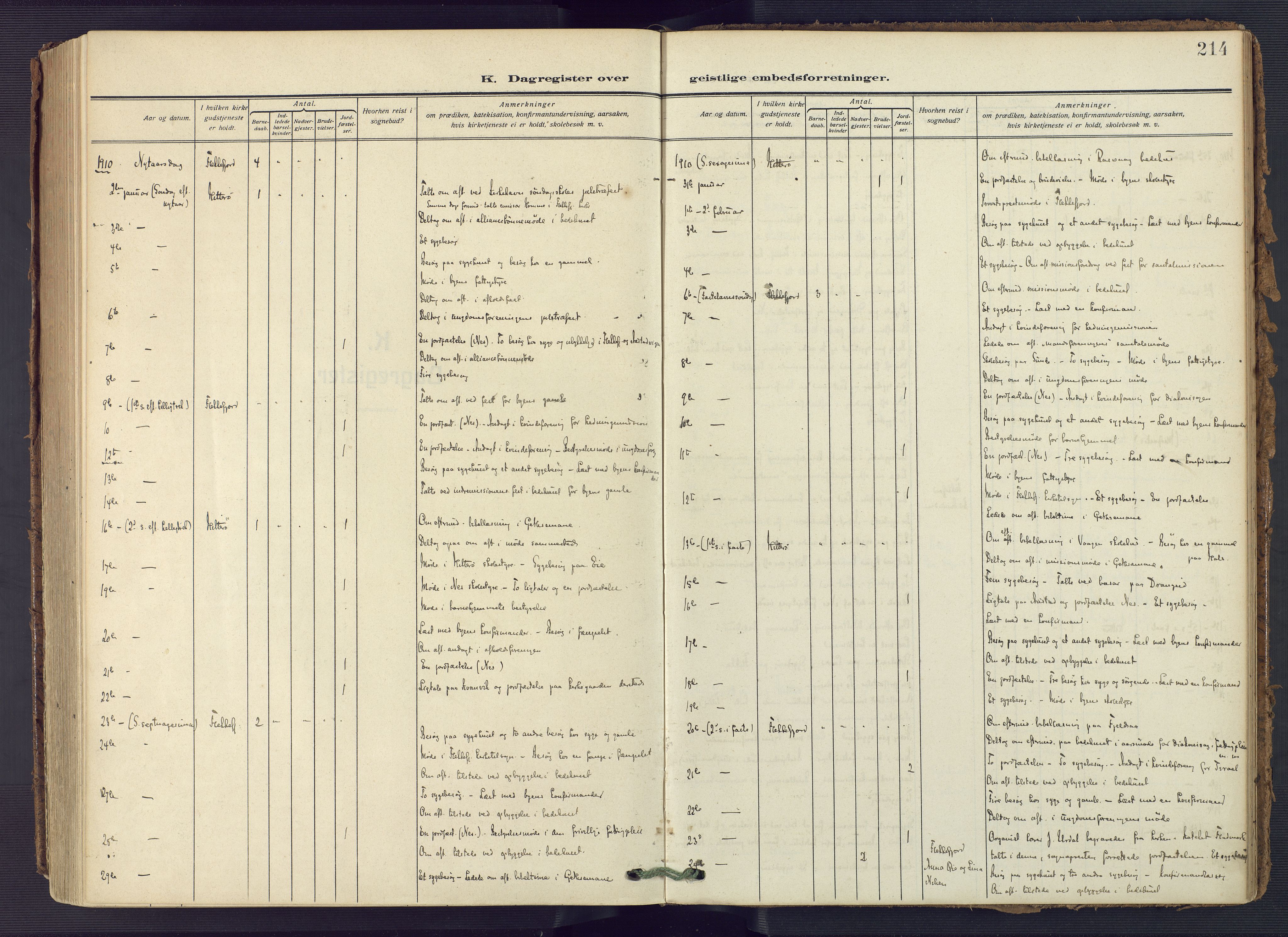 Flekkefjord sokneprestkontor, AV/SAK-1111-0012/F/Fa/Fac/L0010: Ministerialbok nr. A 10, 1910-1927, s. 214