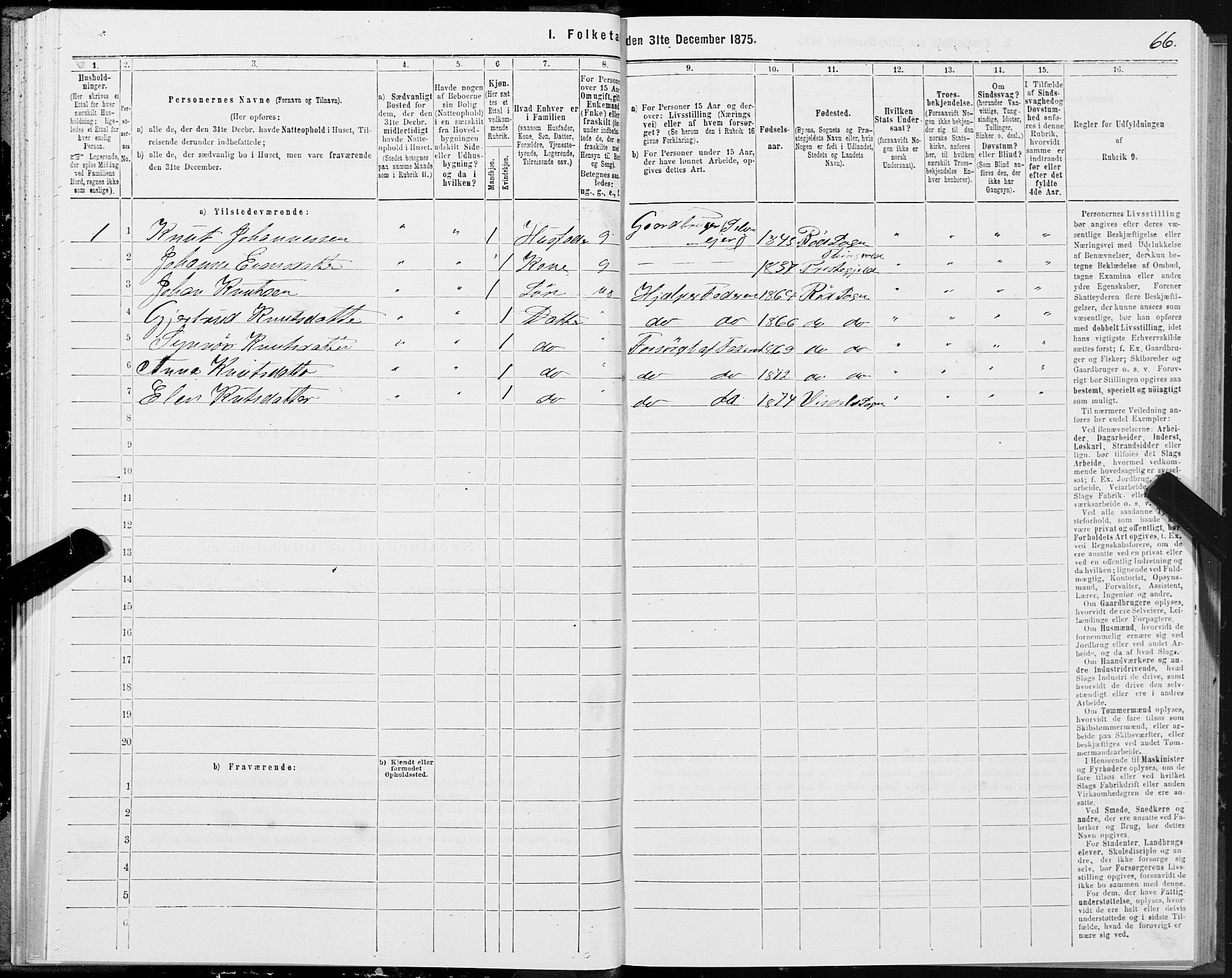 SAT, Folketelling 1875 for 1543P Nesset prestegjeld, 1875, s. 4066