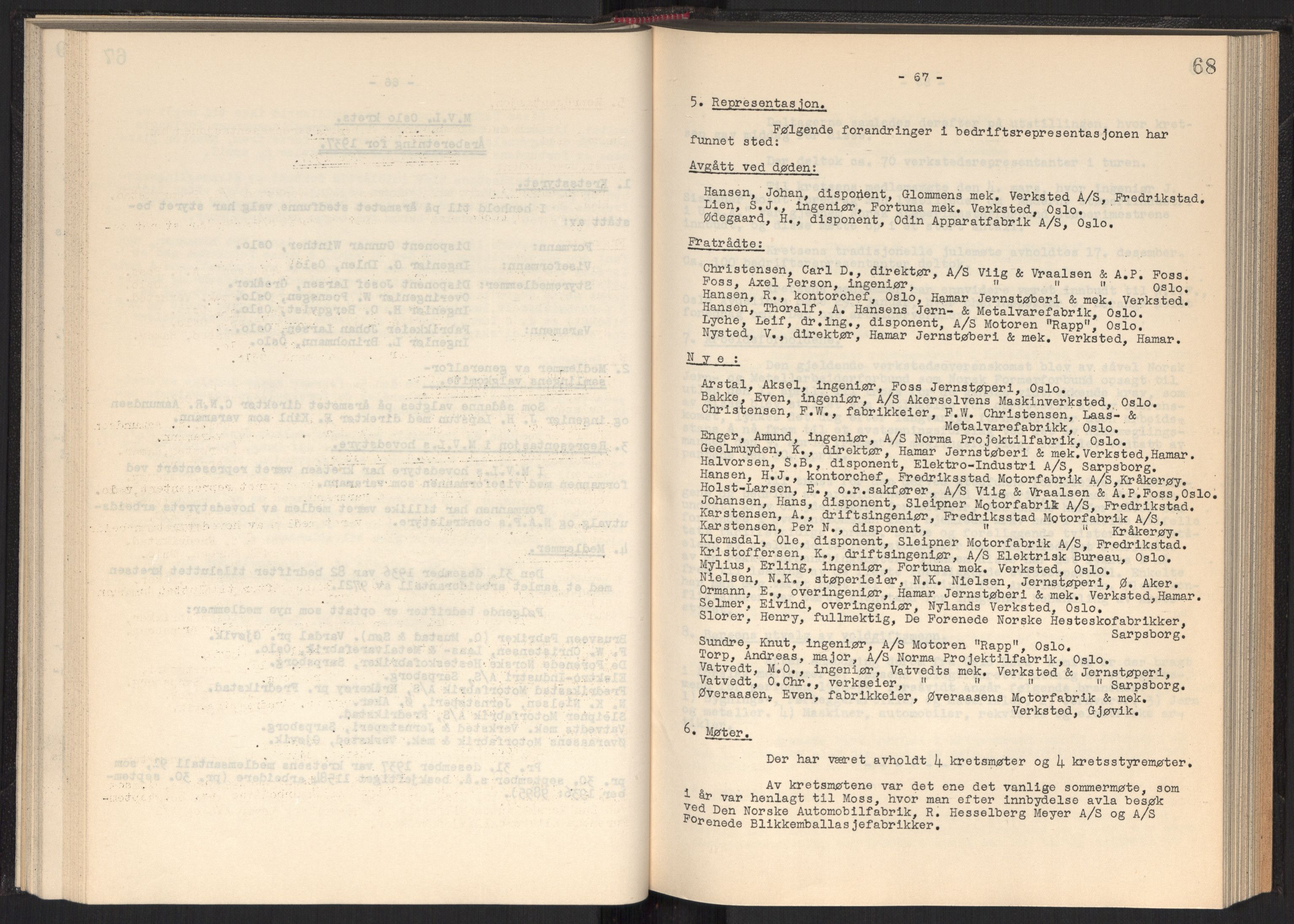 Teknologibedriftenes Landsforening TBL, RA/PA-1700/A/Ad/L0006: Årsberetning med register, 1937-1943, s. 68