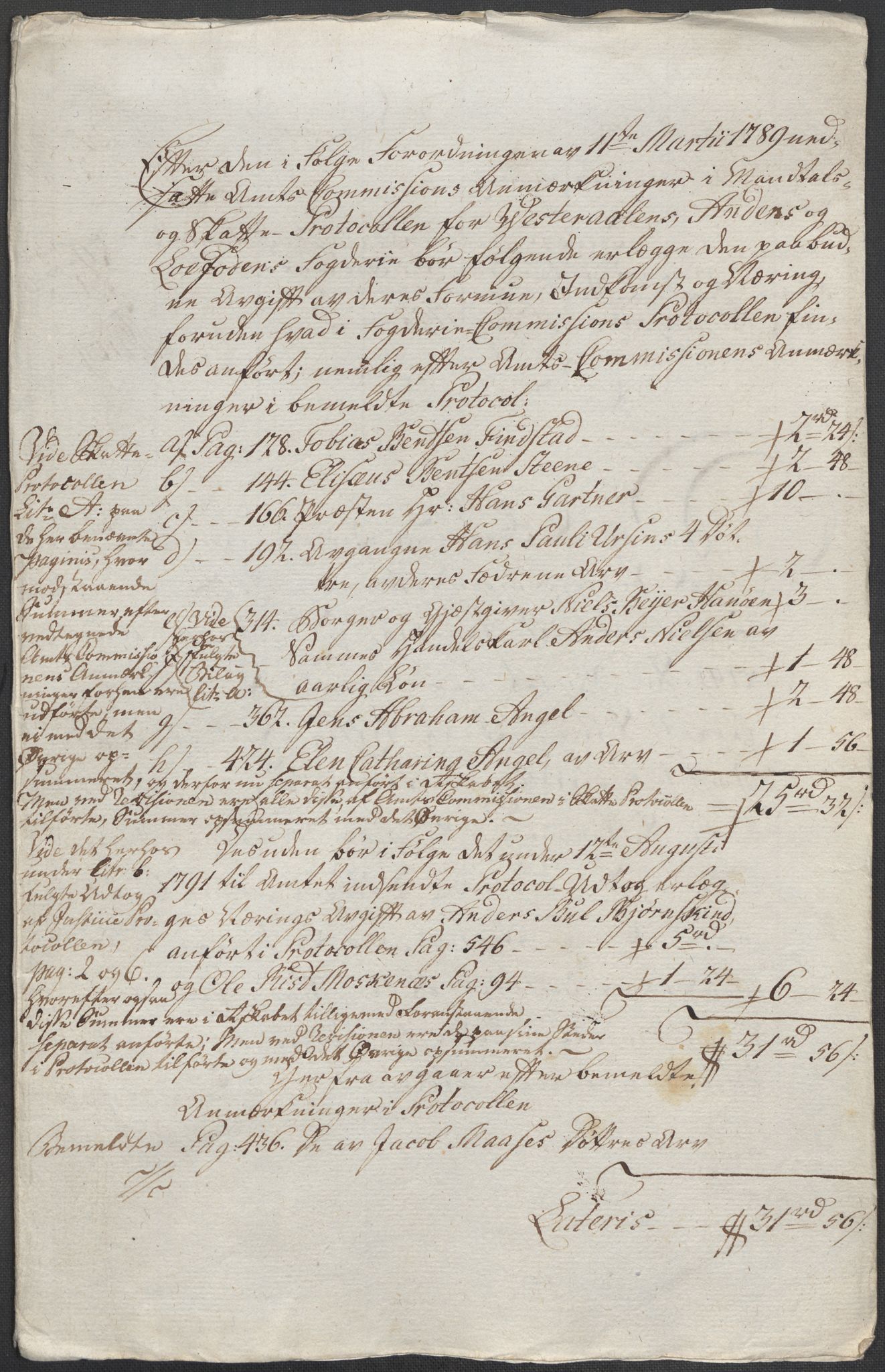 Rentekammeret inntil 1814, Reviderte regnskaper, Mindre regnskaper, AV/RA-EA-4068/Rf/Rfe/L0055: Vesterålen, Andenes og Lofoten fogderi, 1789, s. 11