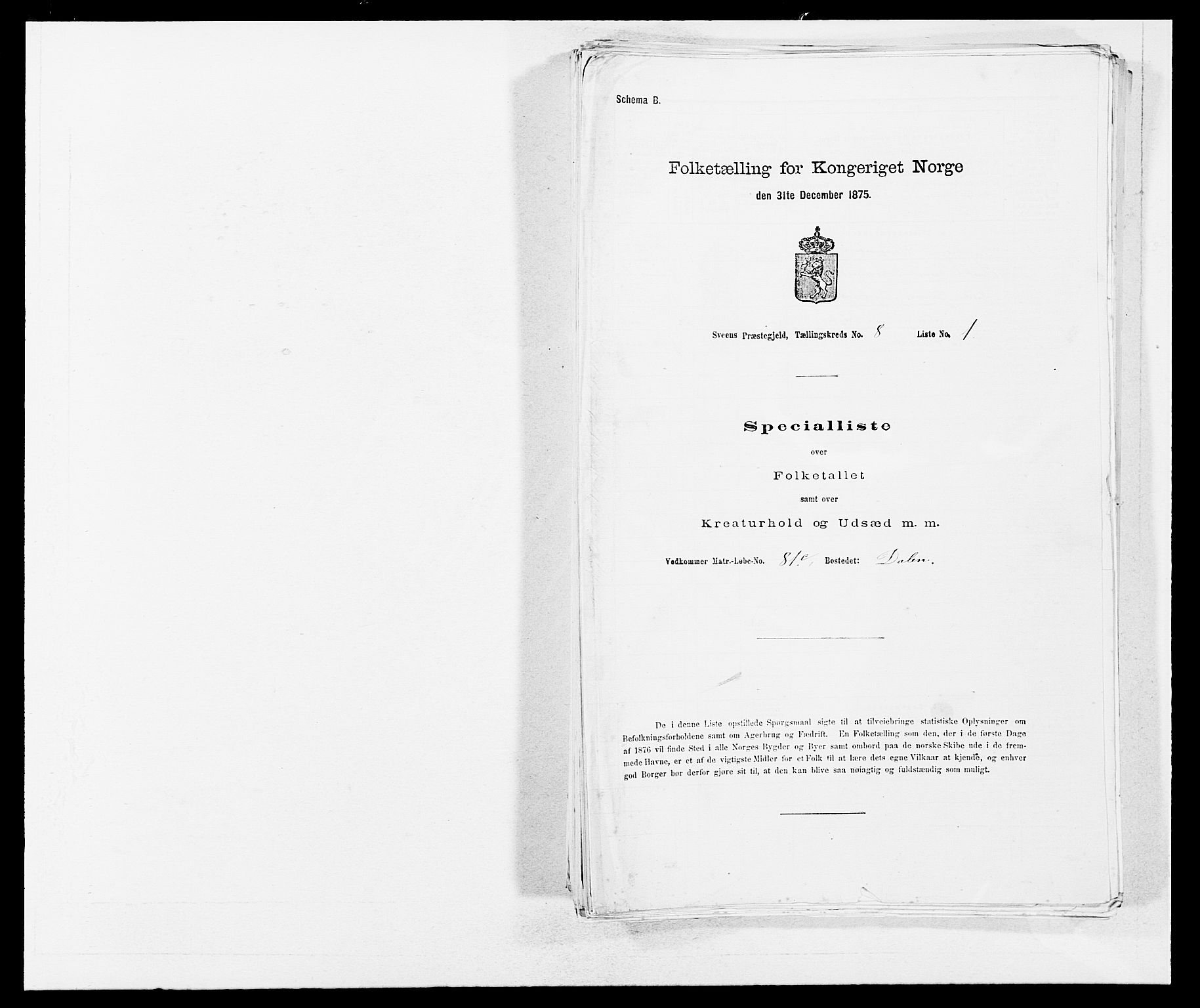 SAB, Folketelling 1875 for 1216P Sveio prestegjeld, 1875, s. 929