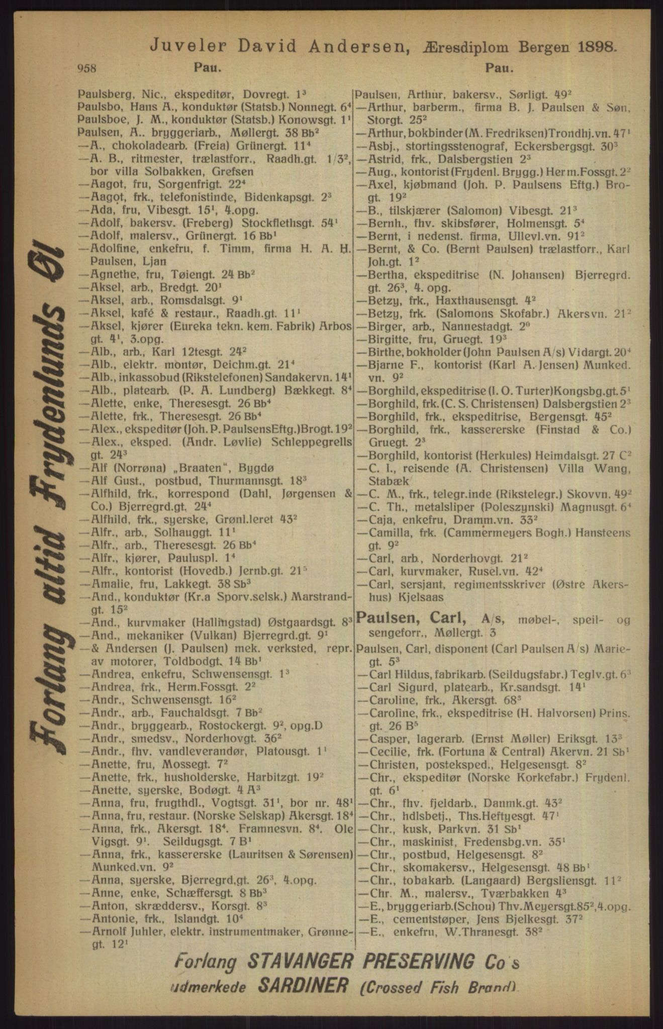Kristiania/Oslo adressebok, PUBL/-, 1915, s. 958
