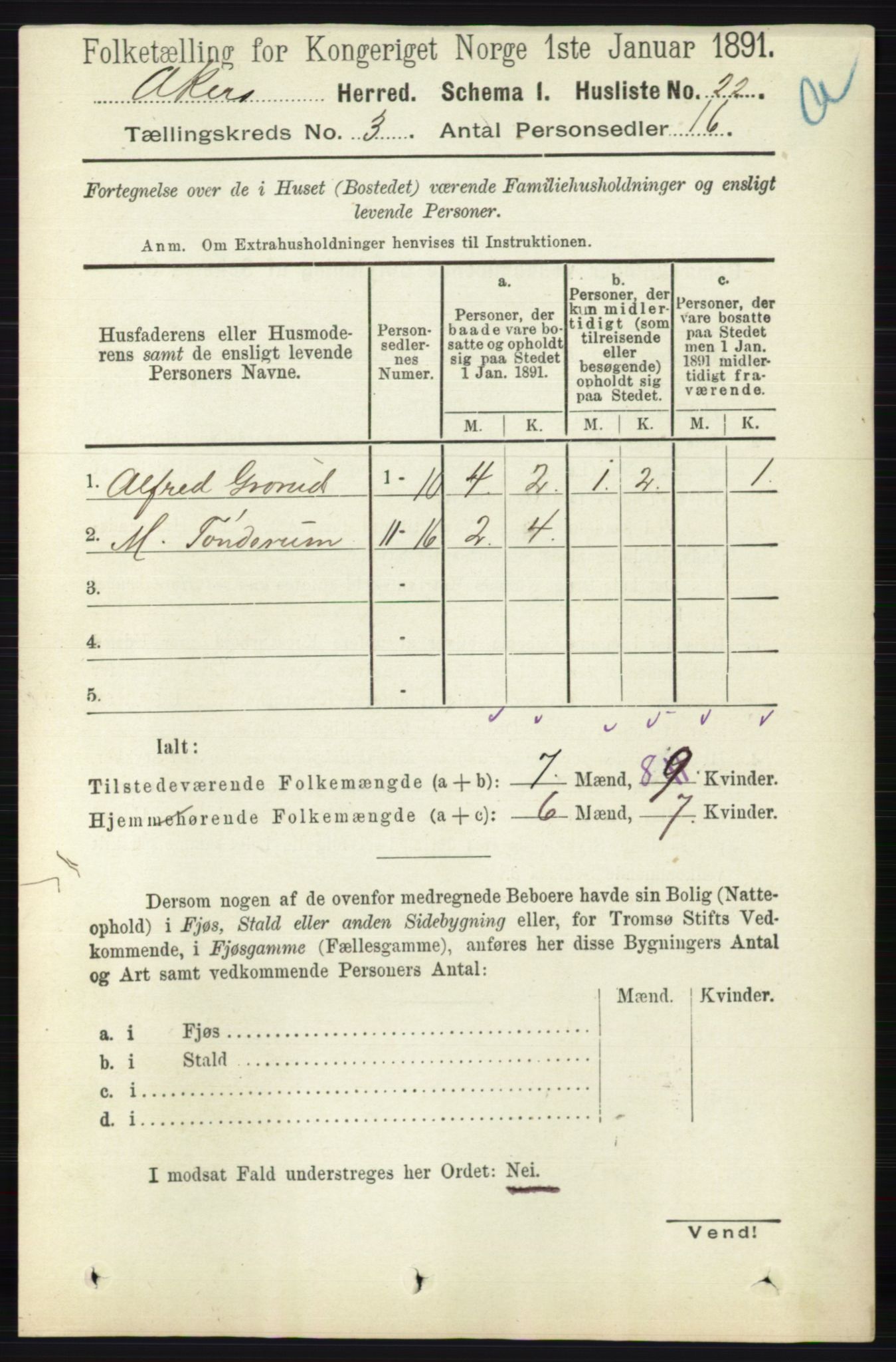 RA, Folketelling 1891 for 0218 Aker herred, 1891, s. 2848