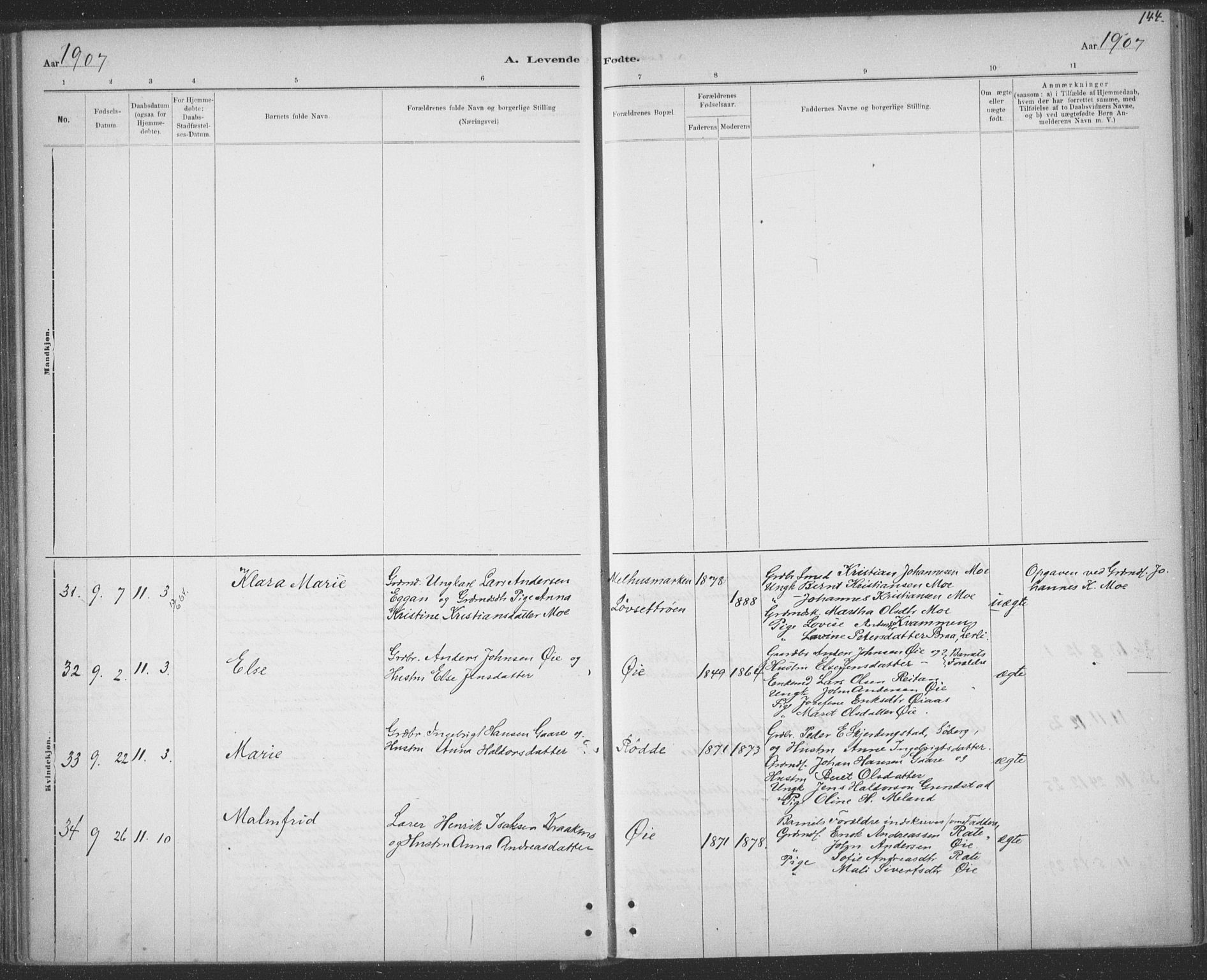 Ministerialprotokoller, klokkerbøker og fødselsregistre - Sør-Trøndelag, SAT/A-1456/691/L1085: Ministerialbok nr. 691A17, 1887-1908, s. 144