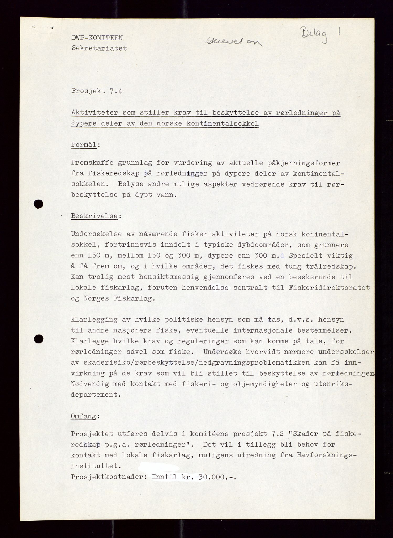 Industridepartementet, Oljekontoret, AV/SAST-A-101348/Di/L0002: DWP, måneds- kvartals- halvårs- og årsrapporter, økonomi, personell, div., 1972-1974, s. 92