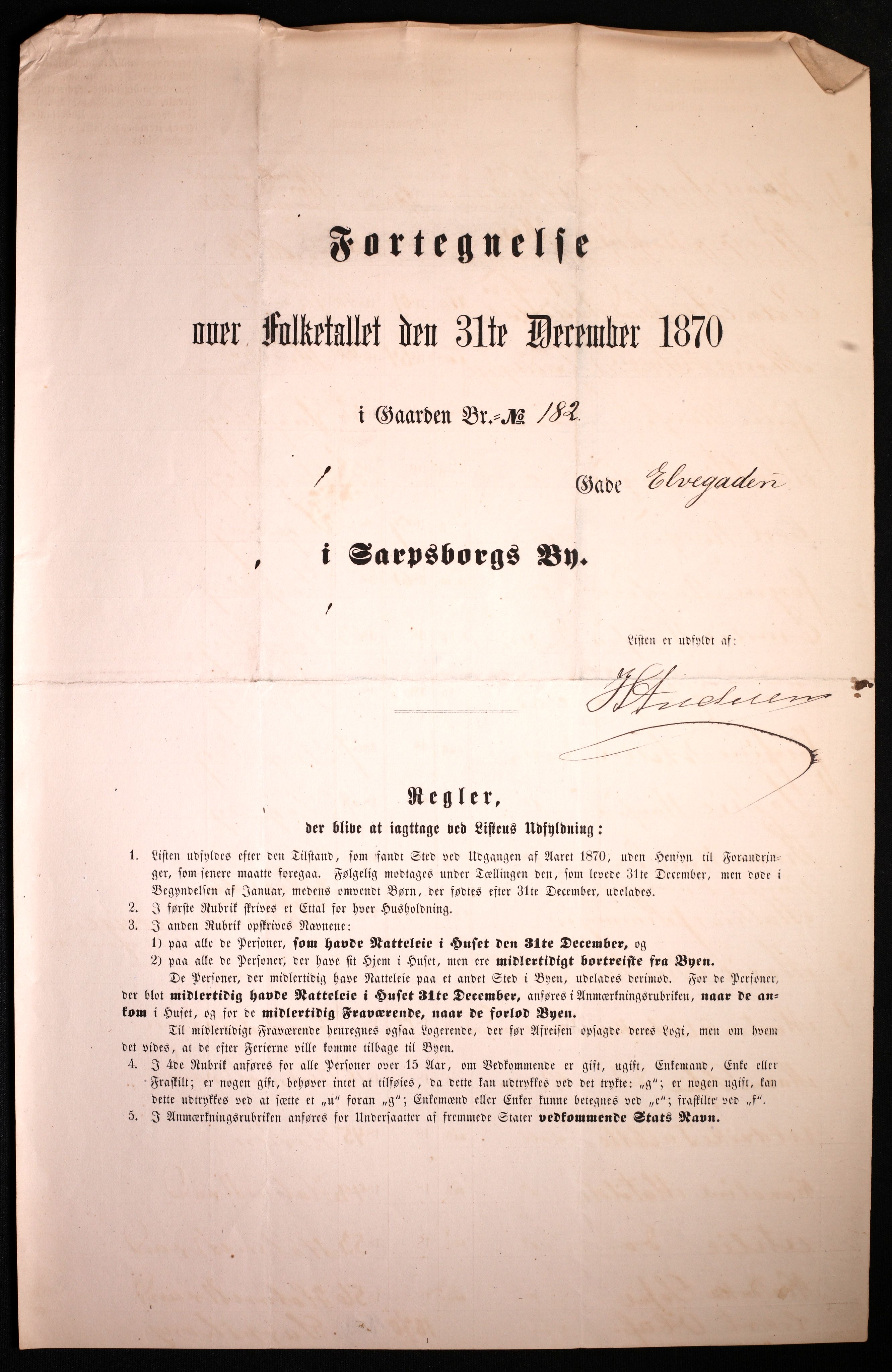 RA, Folketelling 1870 for 0102 Sarpsborg kjøpstad, 1870, s. 531