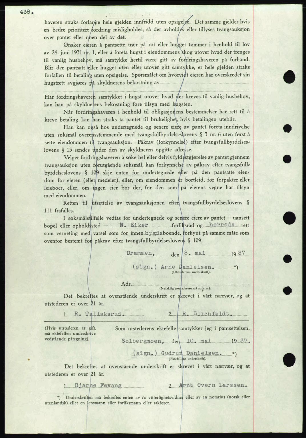 Eiker, Modum og Sigdal sorenskriveri, SAKO/A-123/G/Ga/Gab/L0035: Pantebok nr. A5, 1937-1937, Dagboknr: 1036/1937