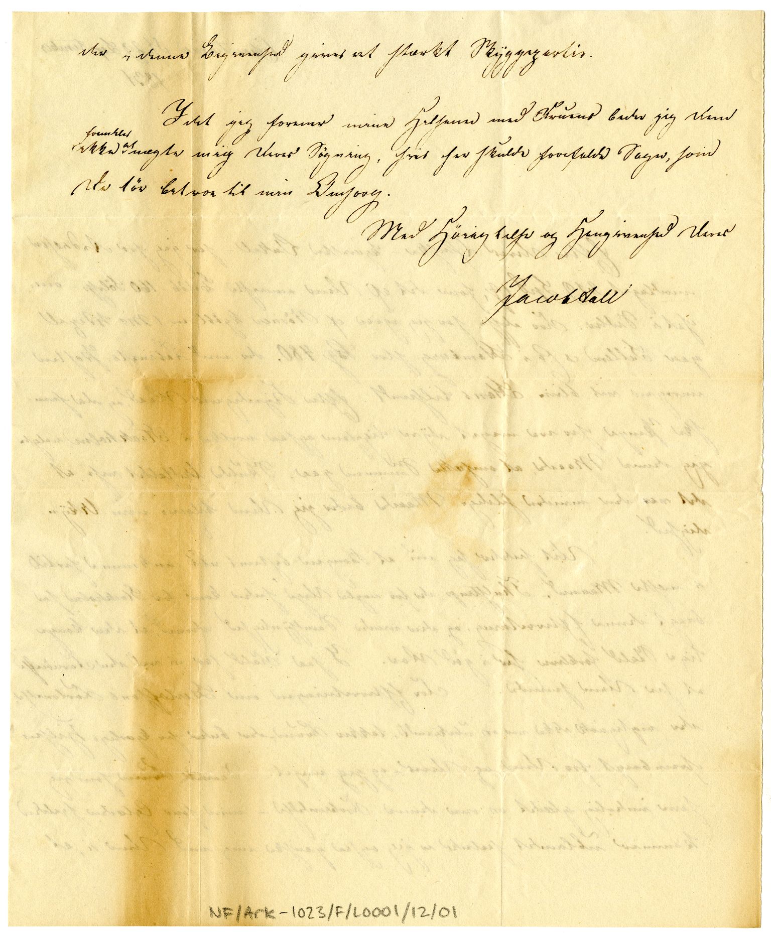 Diderik Maria Aalls brevsamling, NF/Ark-1023/F/L0001: D.M. Aalls brevsamling. A - B, 1738-1889, s. 76