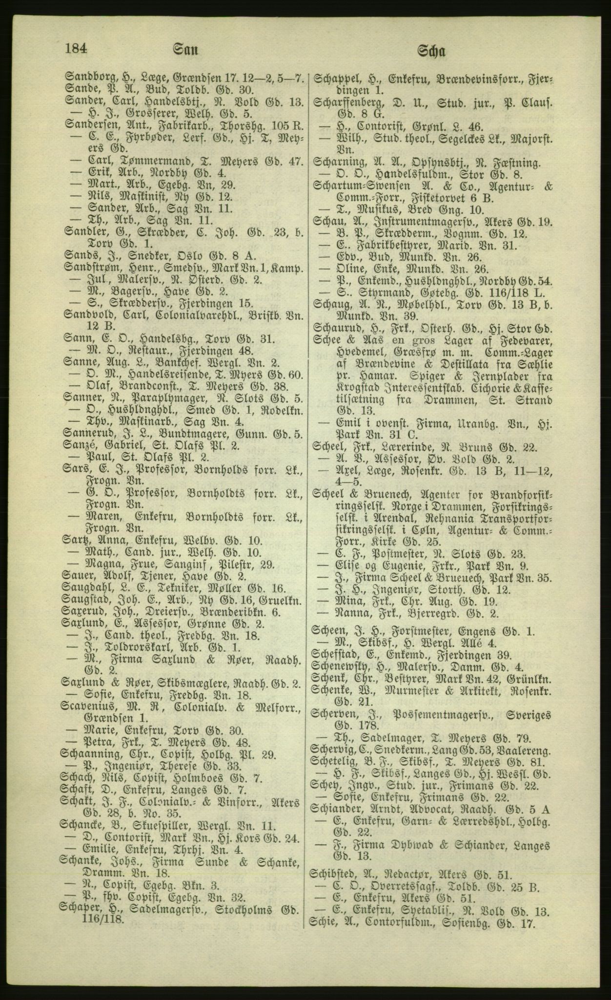 Kristiania/Oslo adressebok, PUBL/-, 1881, s. 184