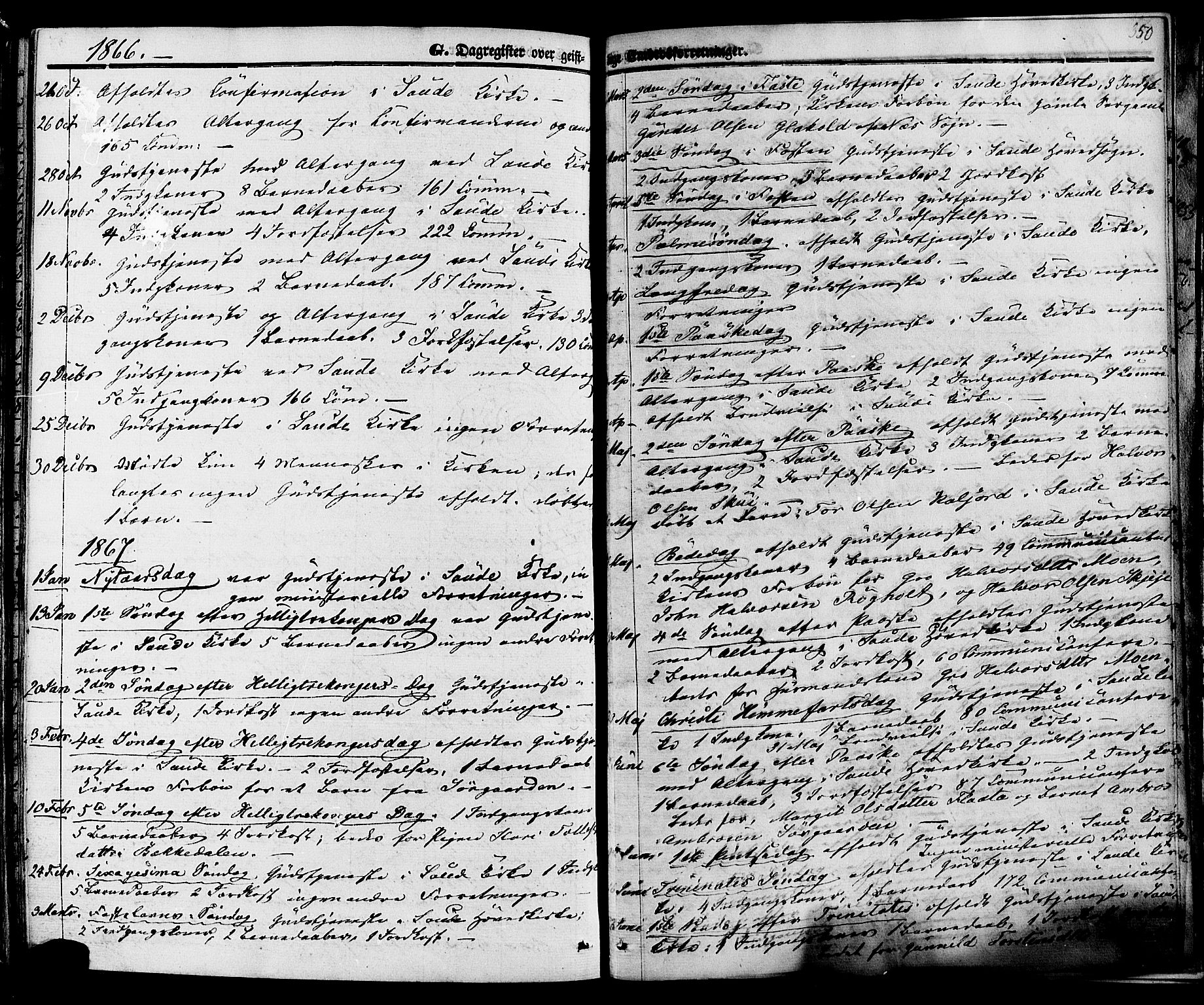 Sauherad kirkebøker, AV/SAKO-A-298/F/Fa/L0007: Ministerialbok nr. I 7, 1851-1873, s. 350