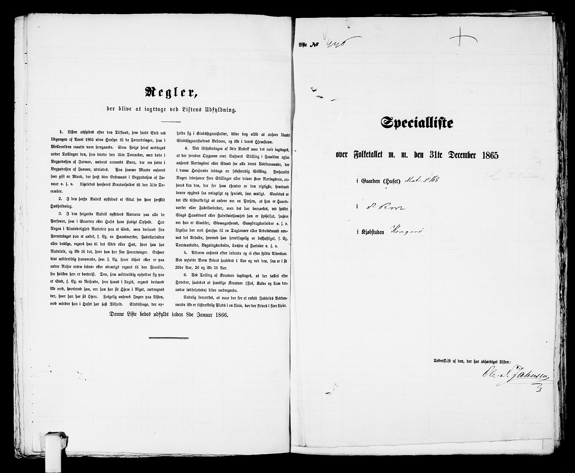 RA, Folketelling 1865 for 0801B Kragerø prestegjeld, Kragerø kjøpstad, 1865, s. 908