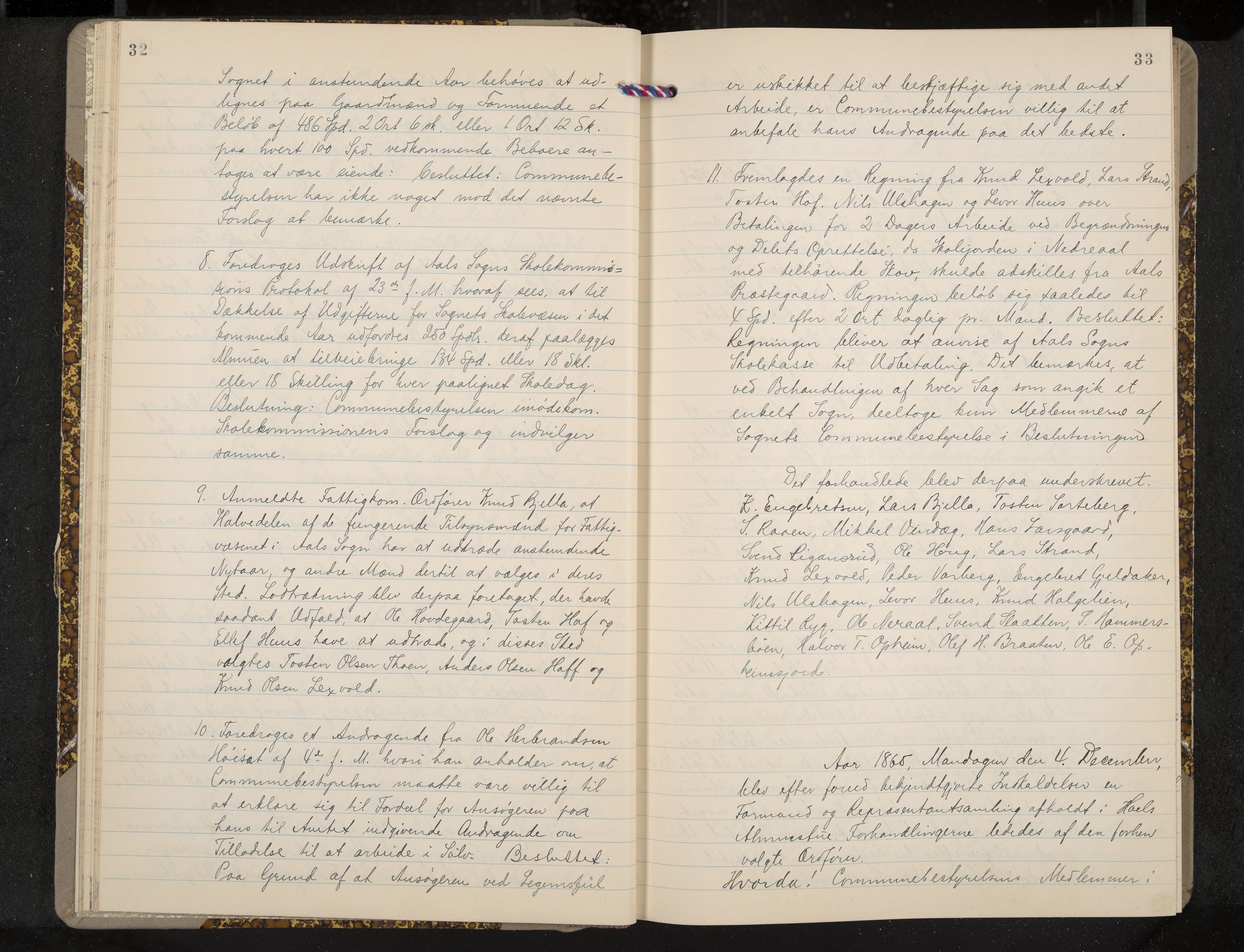 Ål formannskap og sentraladministrasjon, IKAK/0619021/A/Aa/L0003: Utskrift av møtebok, 1864-1880, s. 32-33