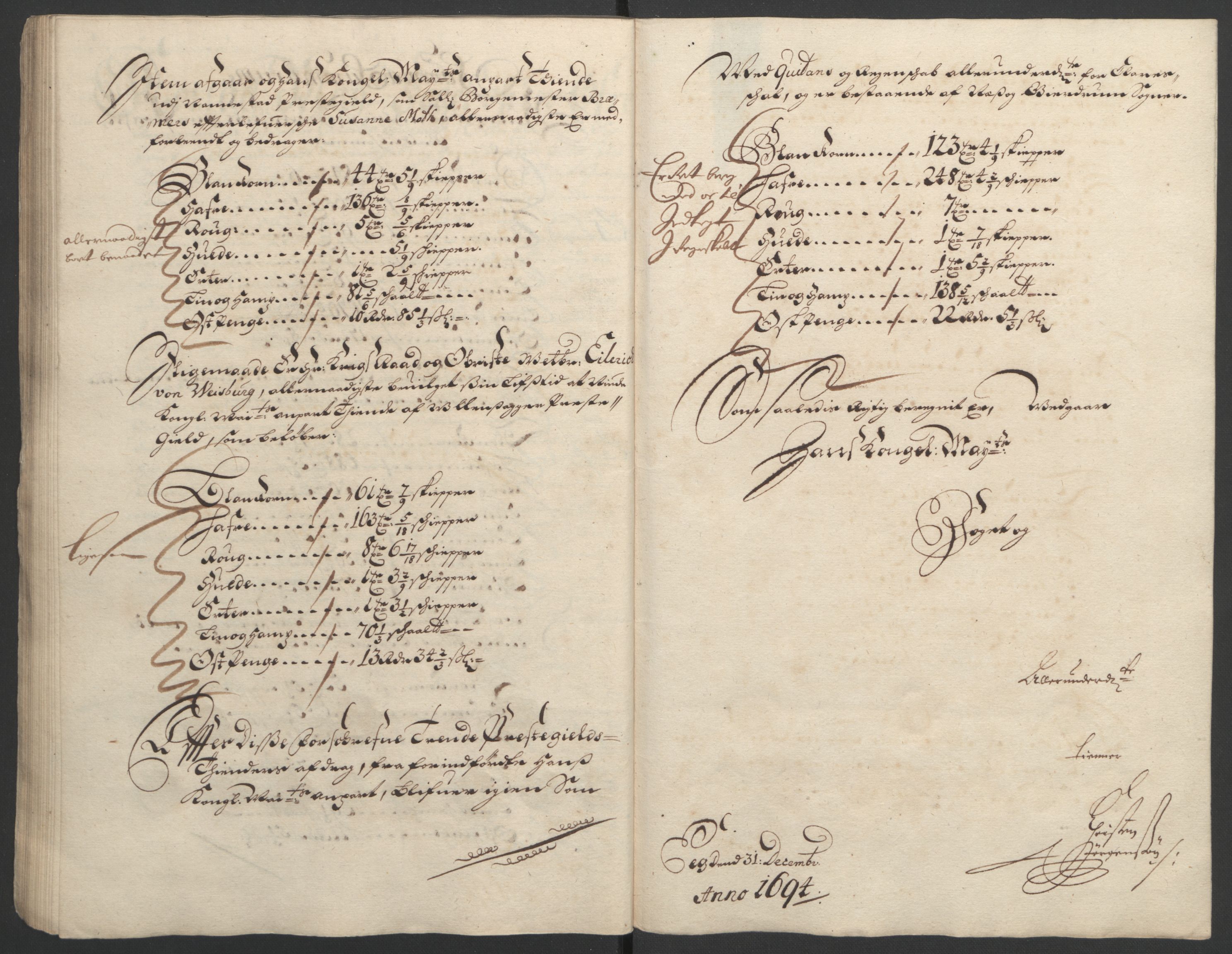 Rentekammeret inntil 1814, Reviderte regnskaper, Fogderegnskap, RA/EA-4092/R12/L0706: Fogderegnskap Øvre Romerike, 1694, s. 50