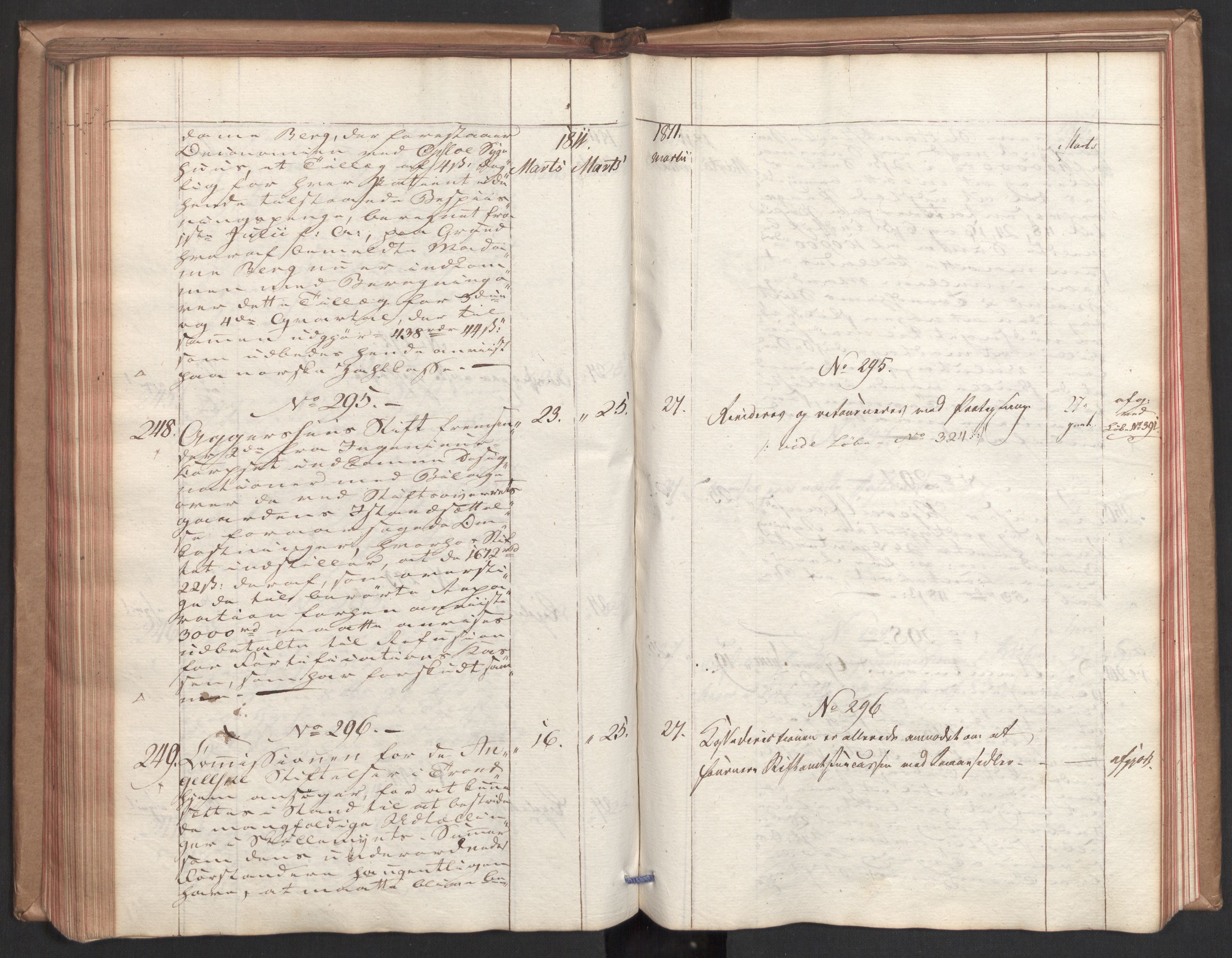 Stattholderembetet 1810-1814, 2. kontor (Kontor B), AV/RA-EA-5432/Ab/L0001: Referatprotokoll,  j.nr. 1-290,  l.nr. 1-347, 1810-1811