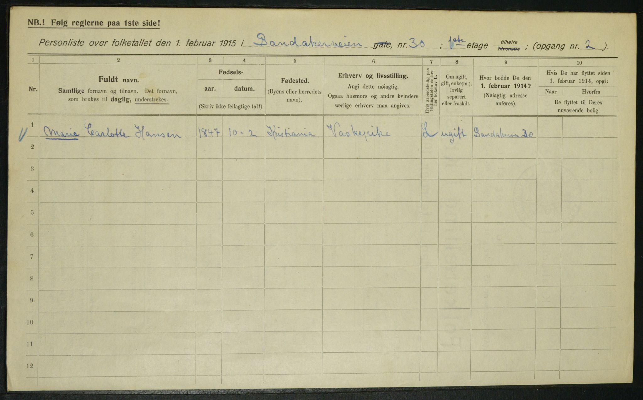 OBA, Kommunal folketelling 1.2.1915 for Kristiania, 1915, s. 87036