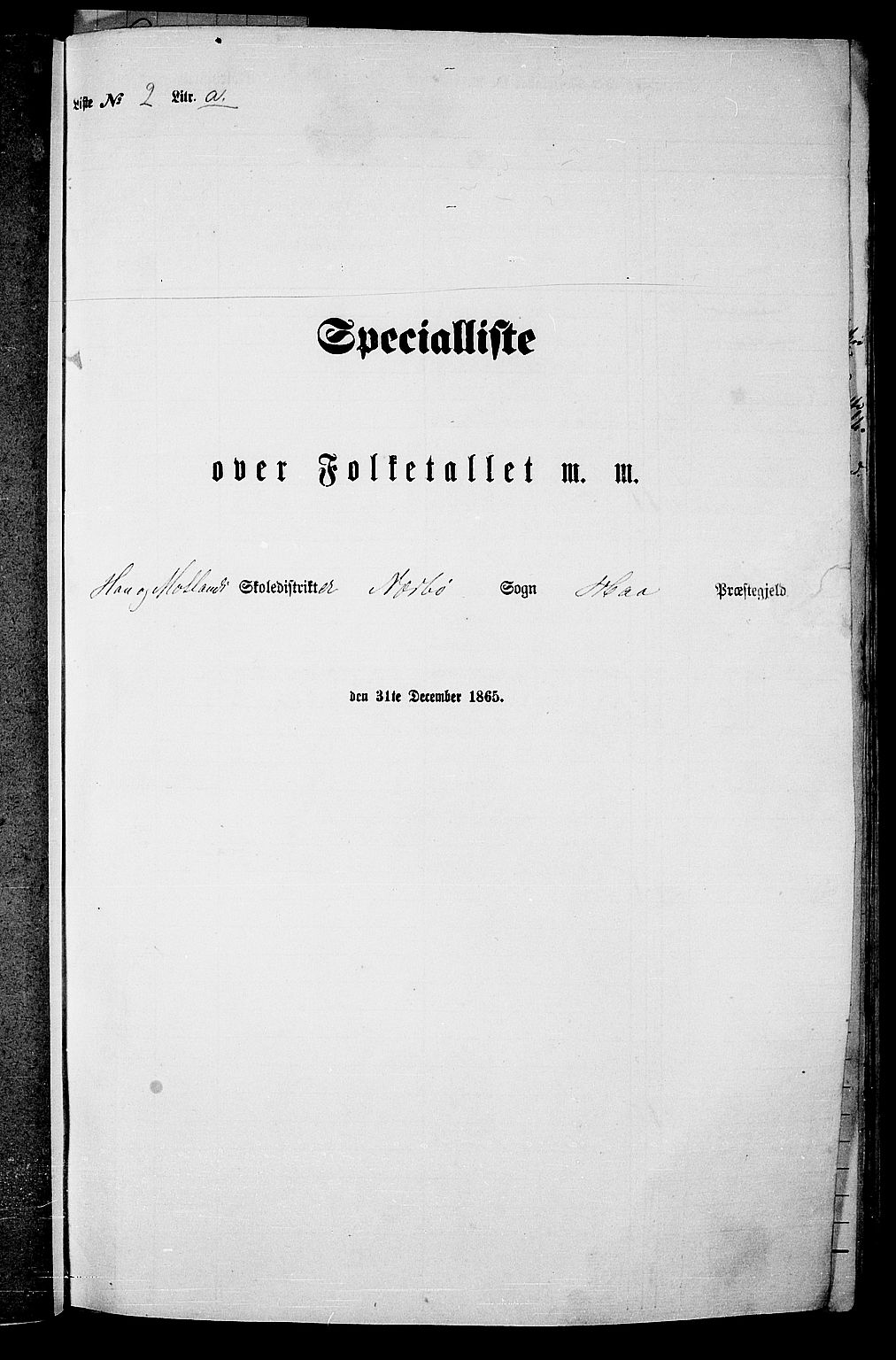 RA, Folketelling 1865 for 1119P Hå prestegjeld, 1865, s. 35