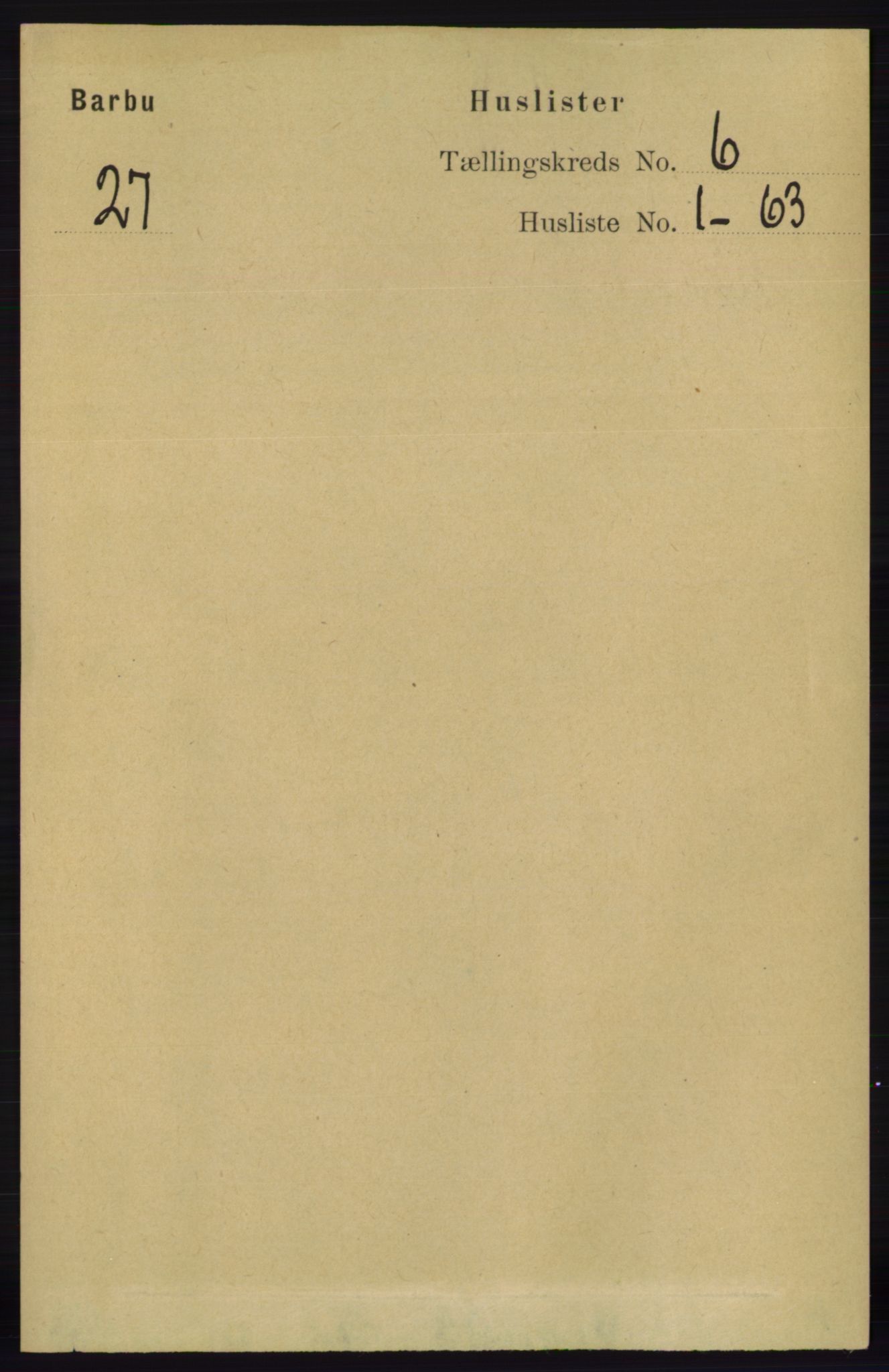 RA, Folketelling 1891 for 0990 Barbu herred, 1891, s. 4354