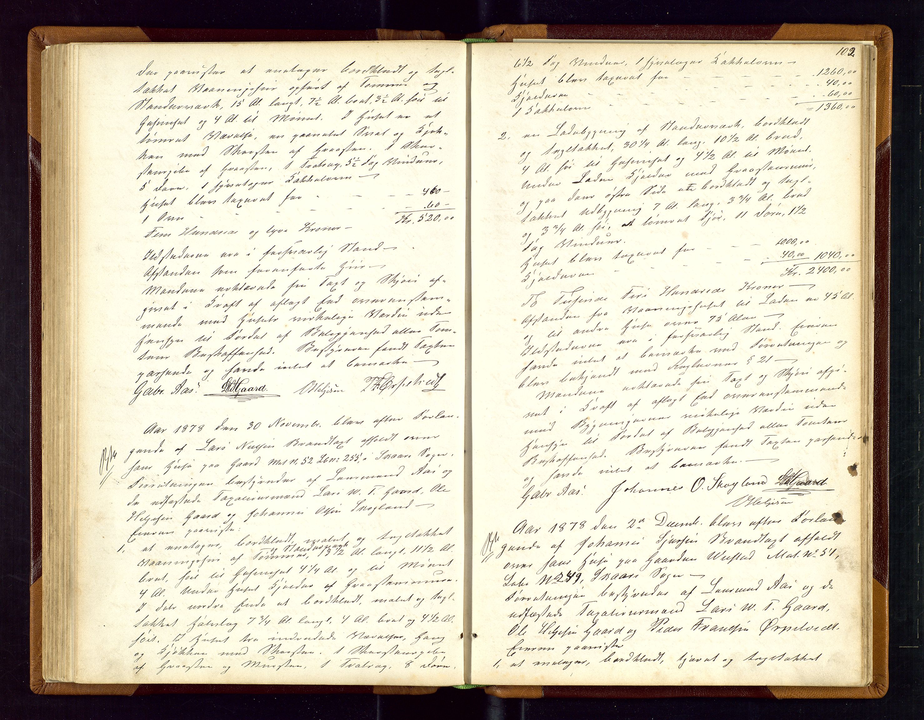 Torvestad lensmannskontor, SAST/A-100307/1/Goa/L0001: "Brandtaxationsprotokol for Torvestad Thinglag", 1867-1883, s. 101b-102a